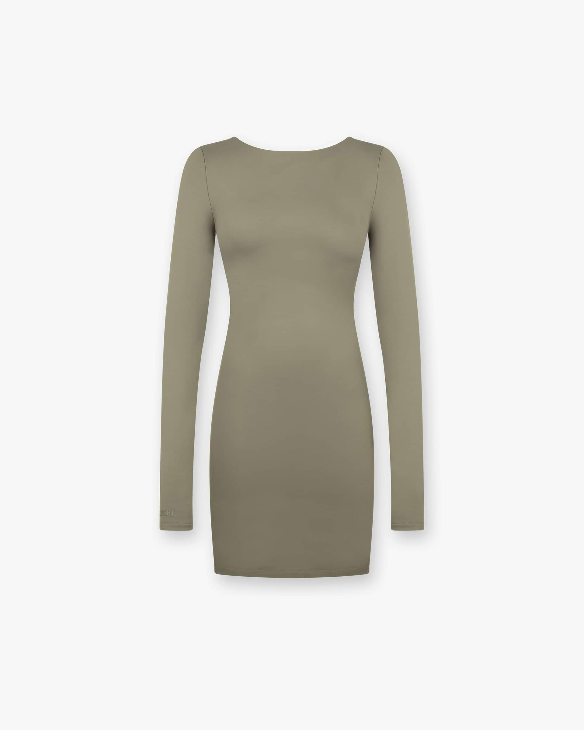 Owners Club Langarm Enganliegendes Kleid - Safari