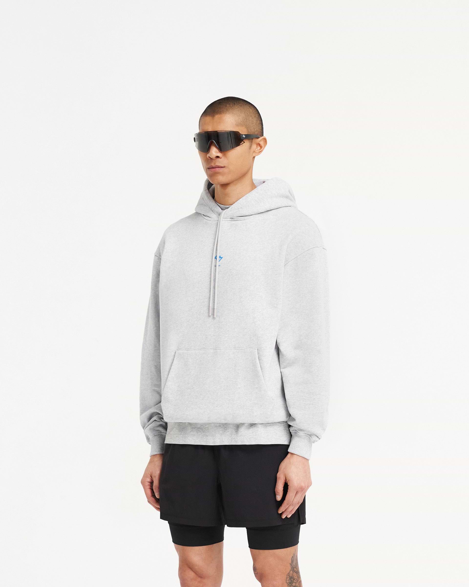 247 Oversized Hoodie - Ash Grey Electric Blue