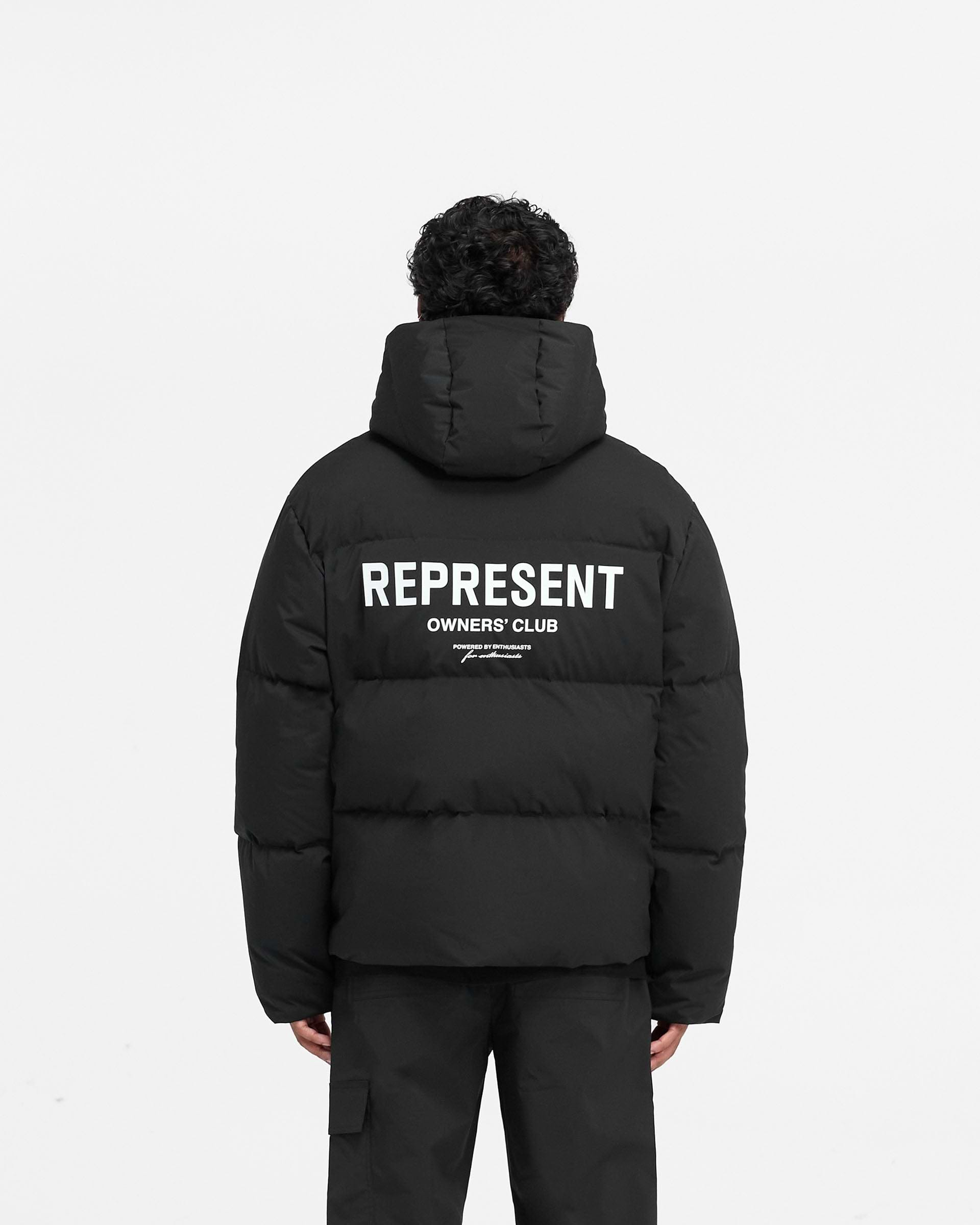 Represent Owners Club Hooded Puffer Jacket - Noir