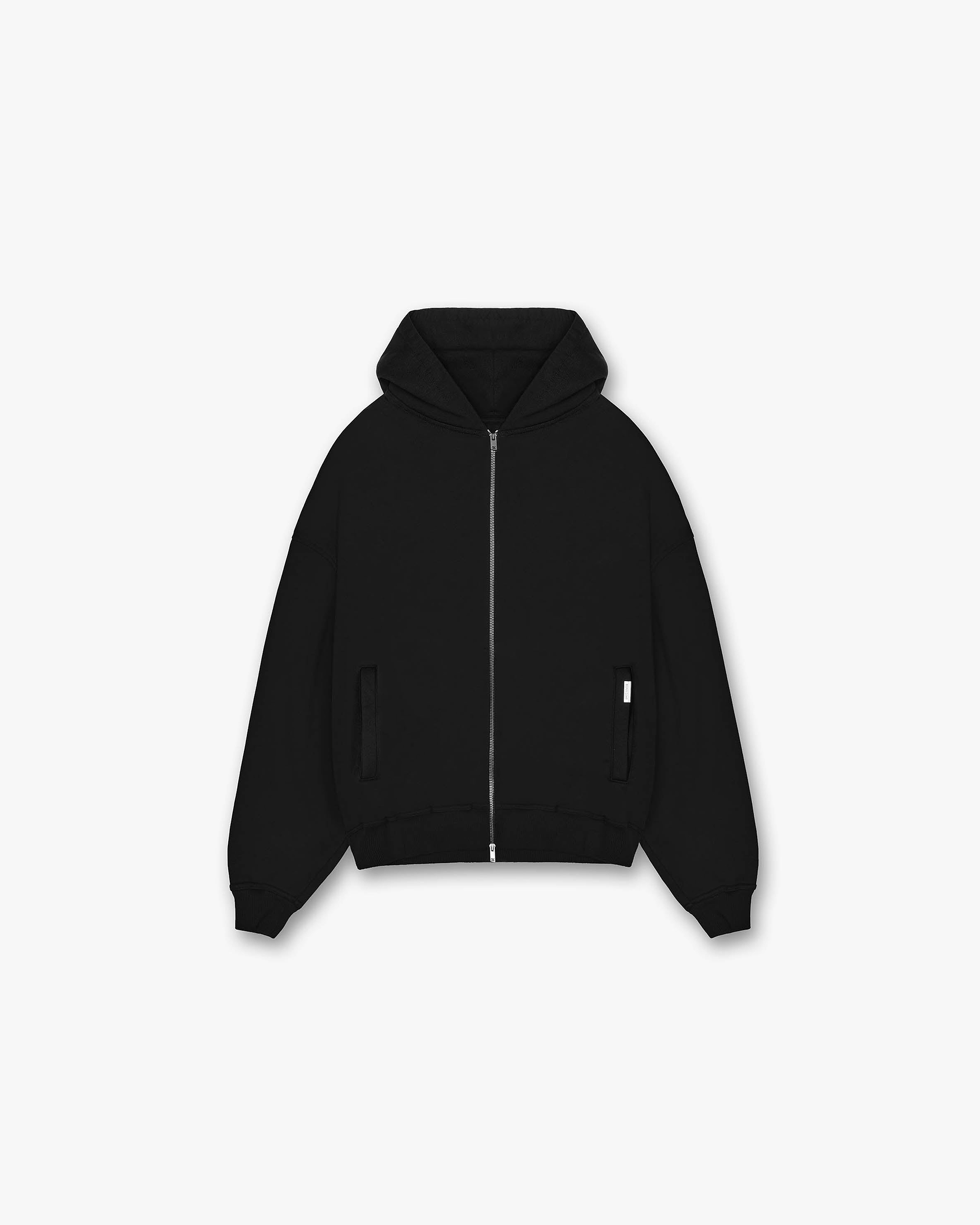 Blank Zip Hoodie - Jet Black