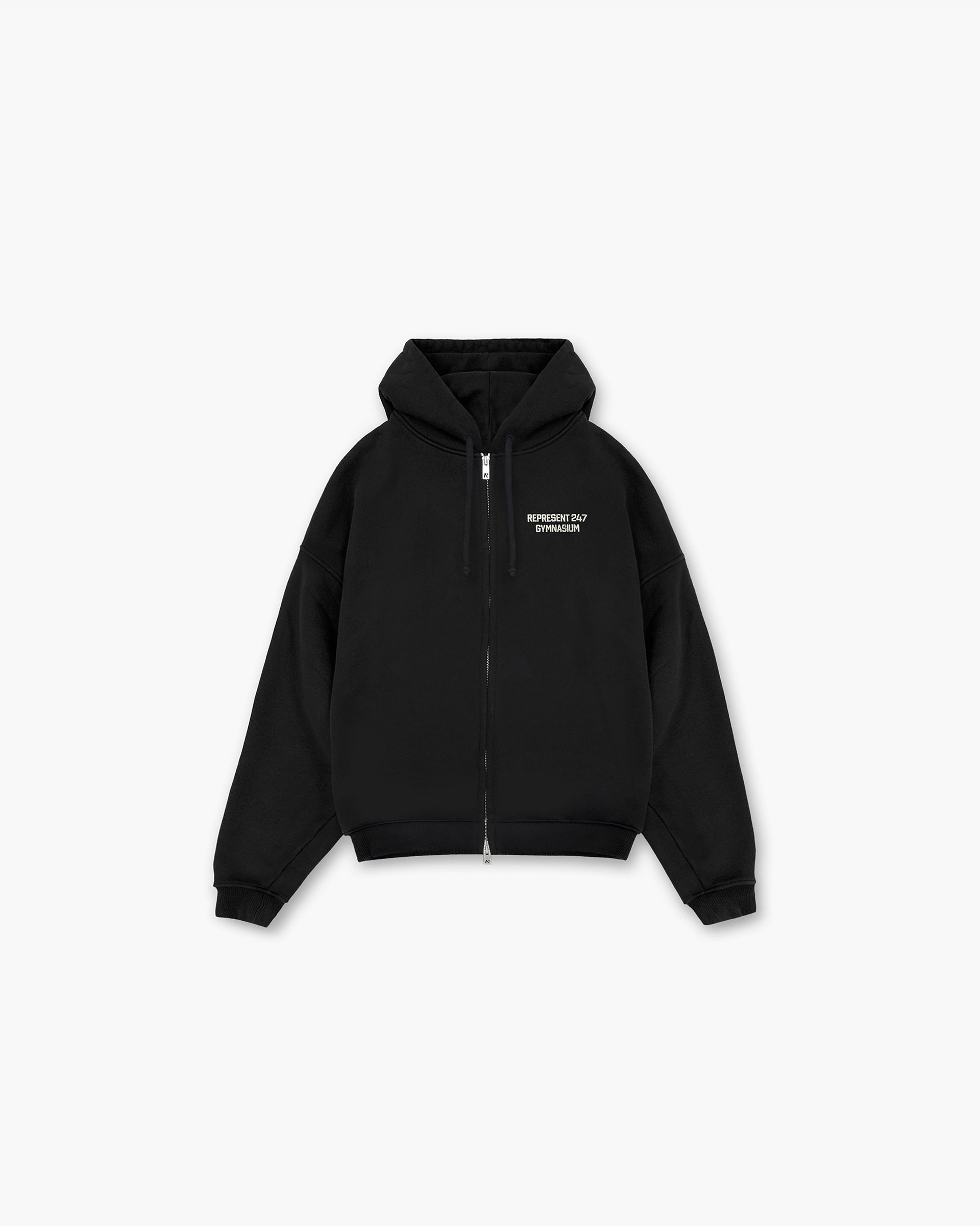 Sweat à capuche zippé 247 Gymnasium Boxy - Noir cassé