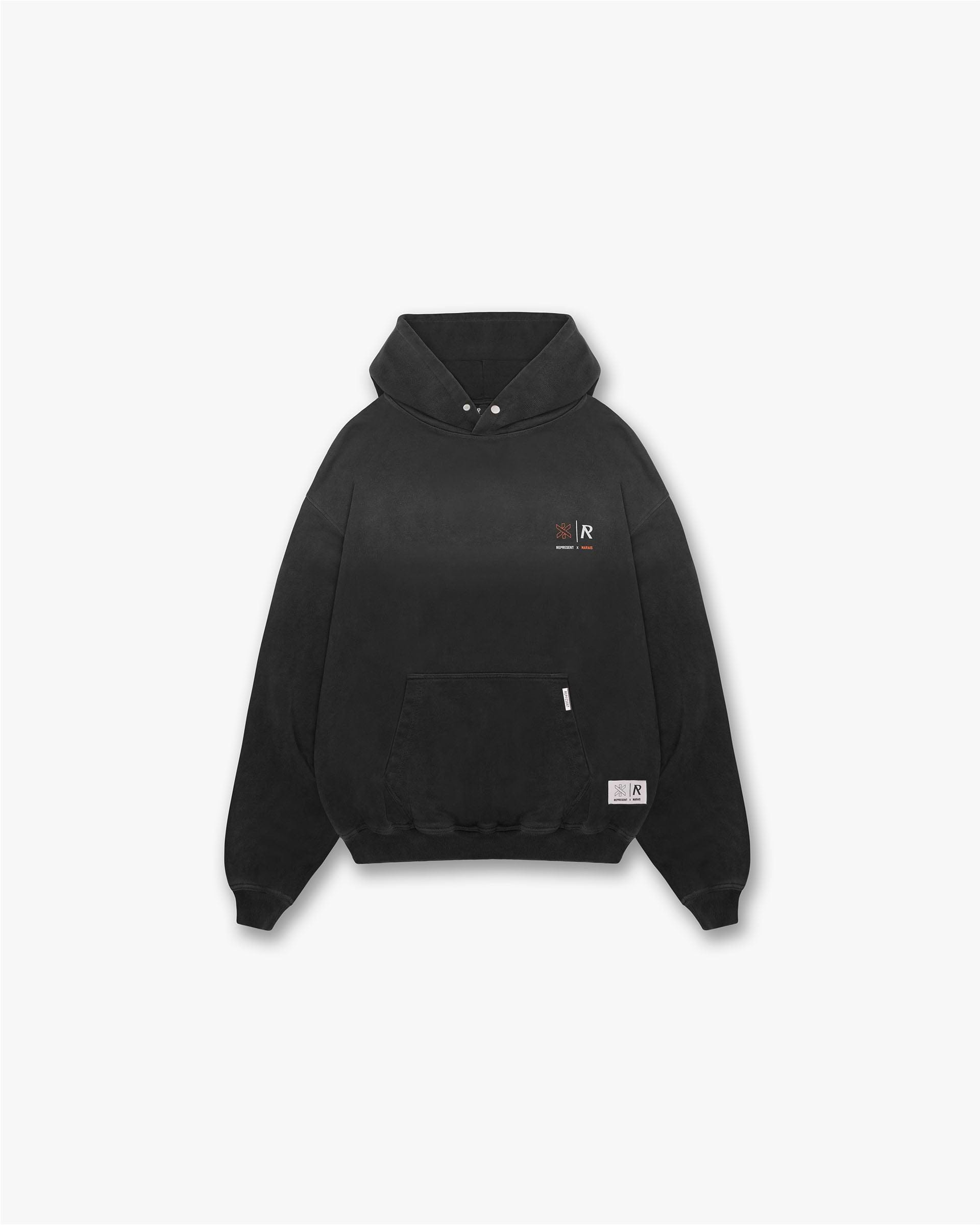 Represent X Marais Logo Lock Up Hoodie - Noir Vieilli