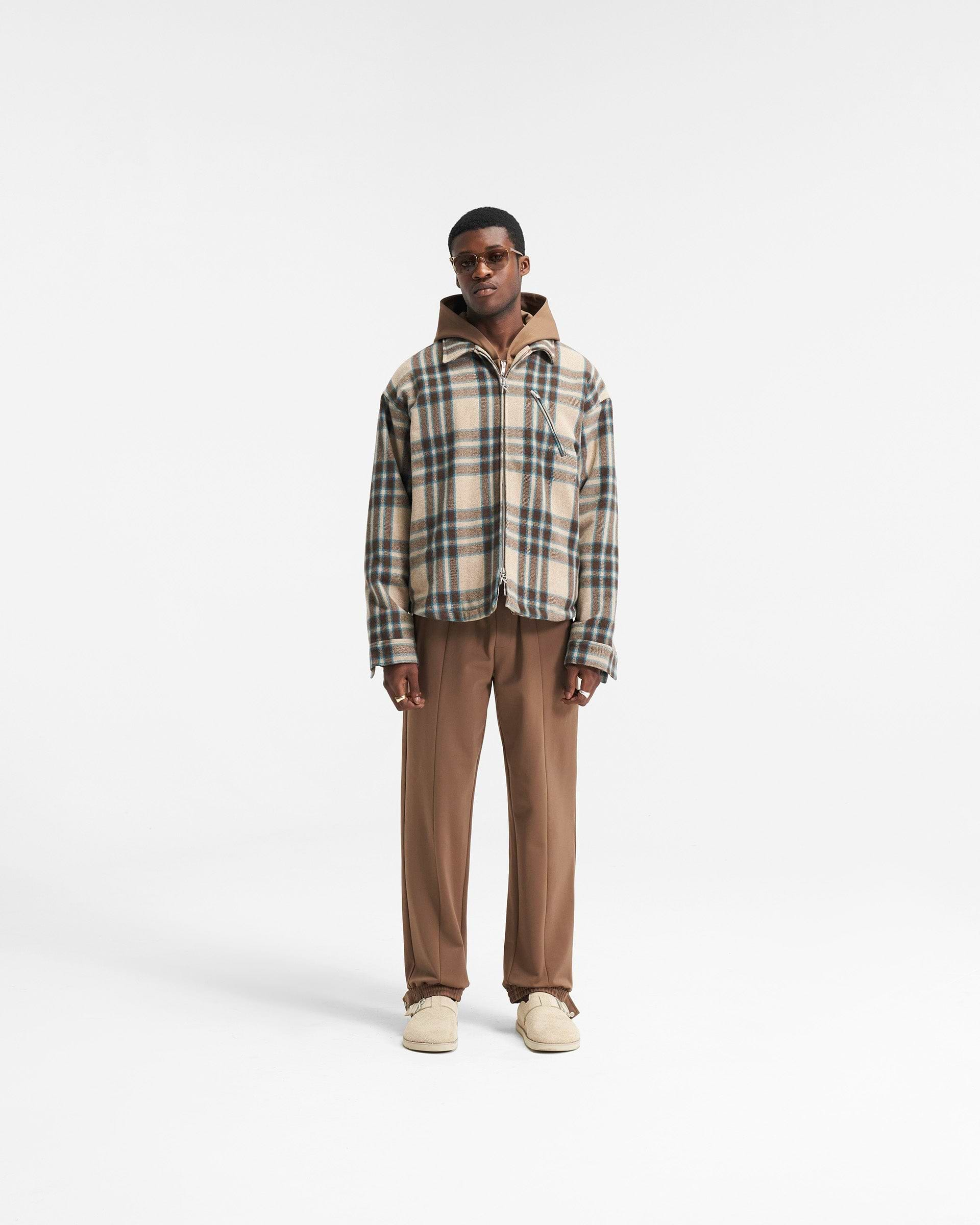 Heavy Zip Overshirt - Brown Check