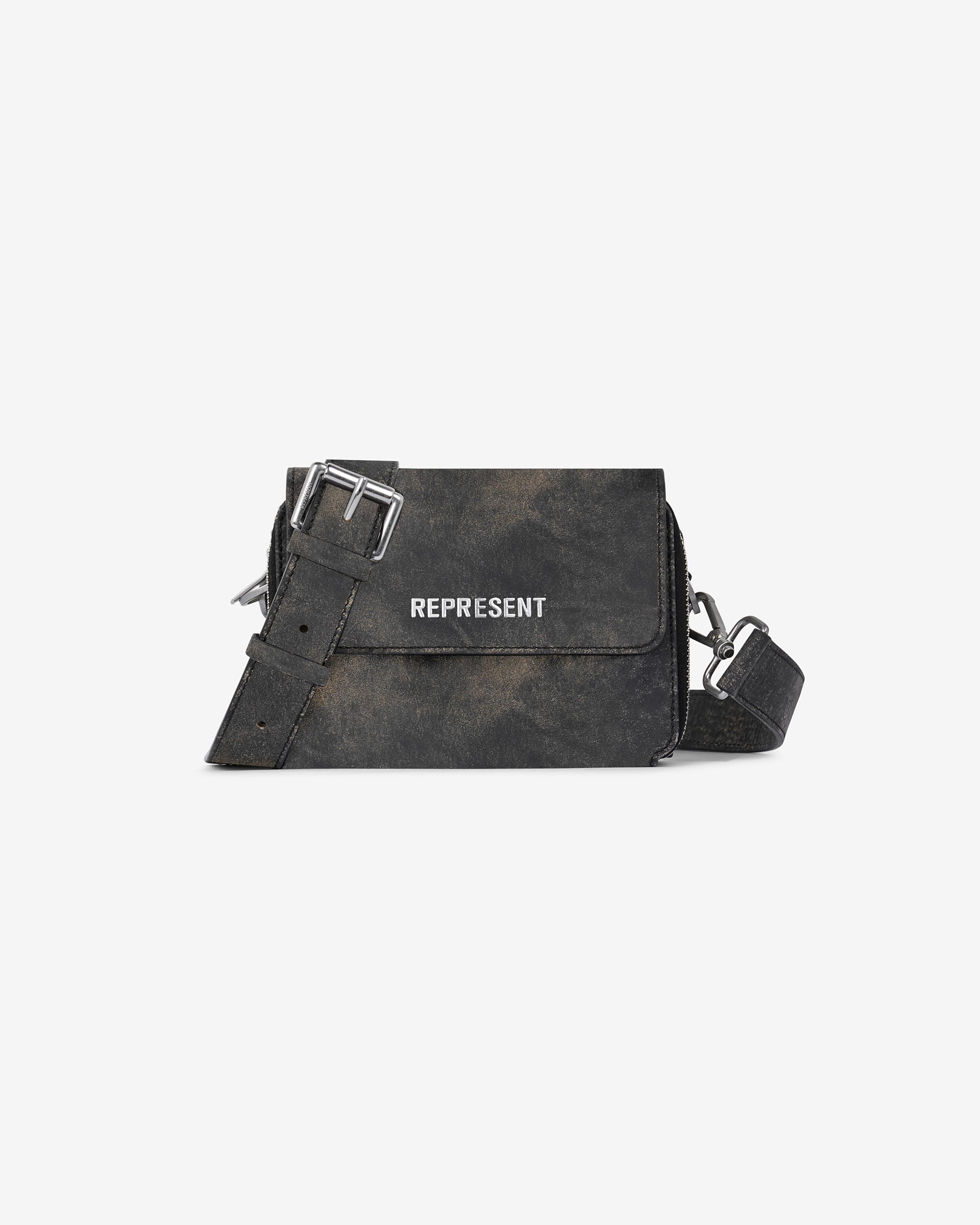 Distressed Leather Camera Bag - Braun