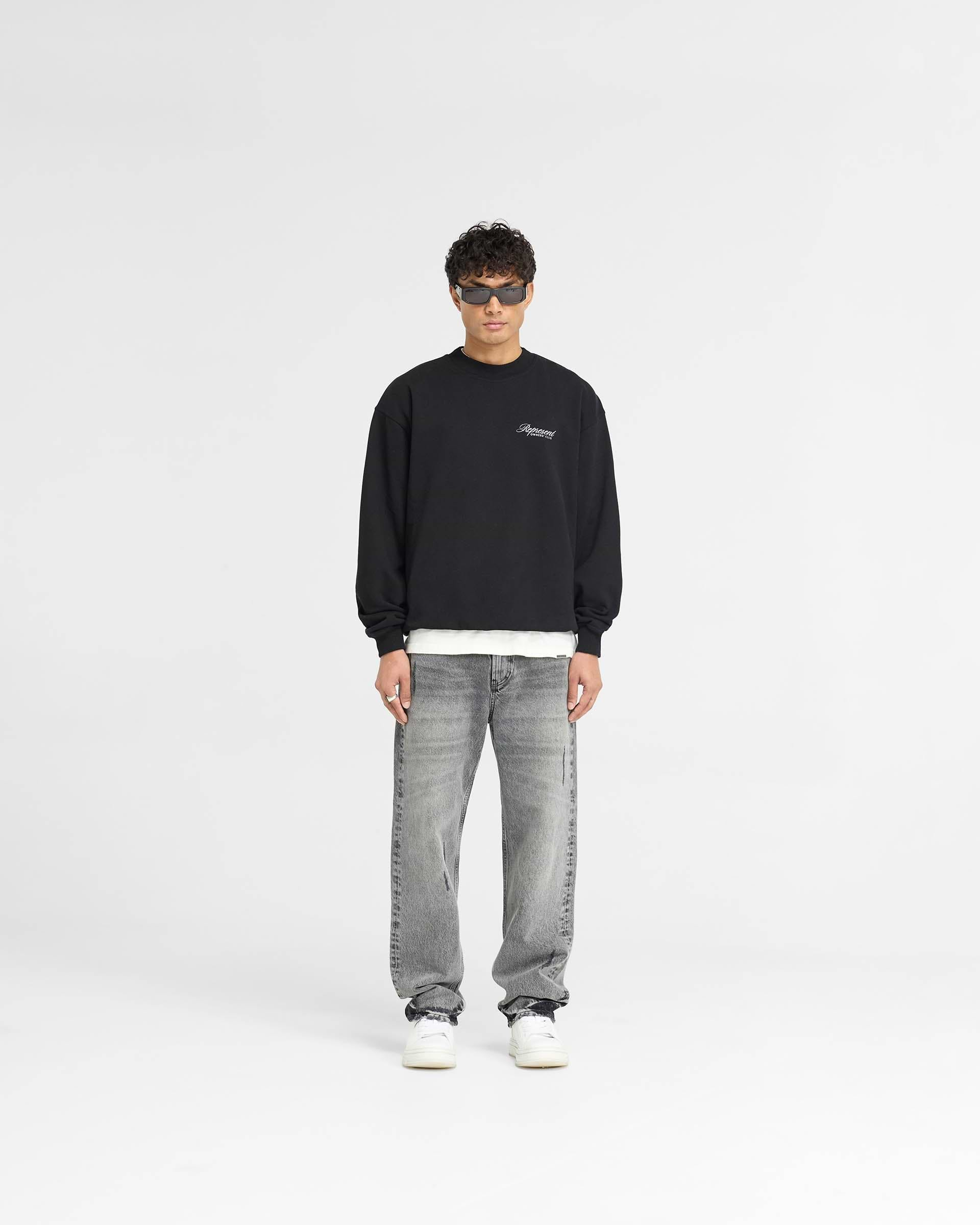 Represent Owners Club Script Sweater - Black