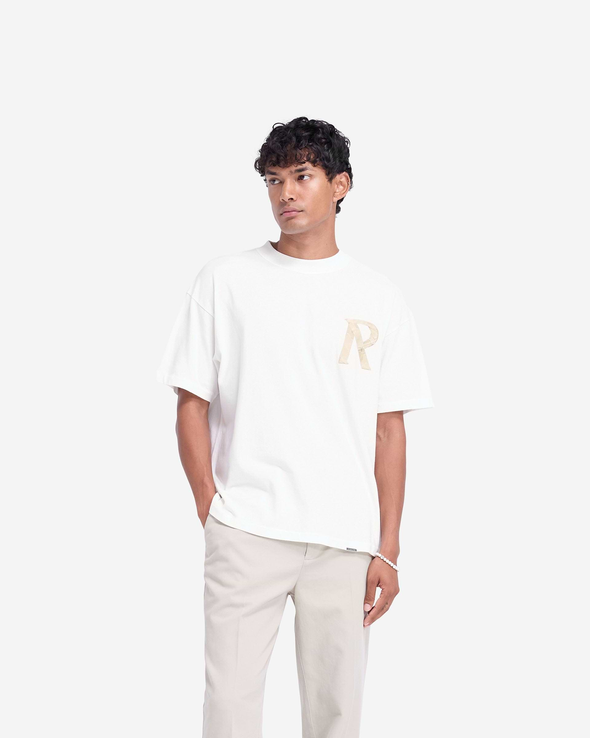 Masking Tape Initial T-Shirt - Blanc Mat