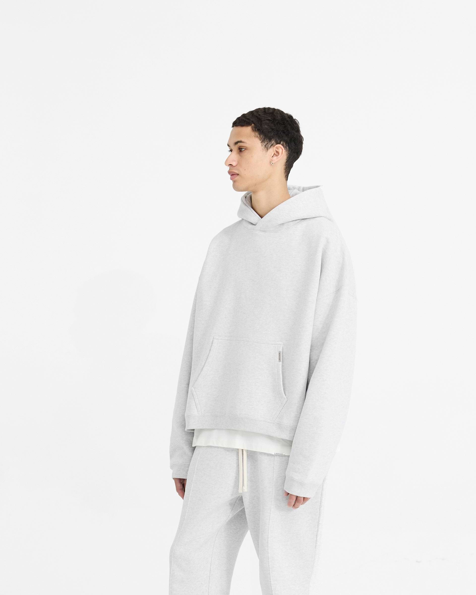 Initial Boxy Hoodie - EISGRAU MELIERT