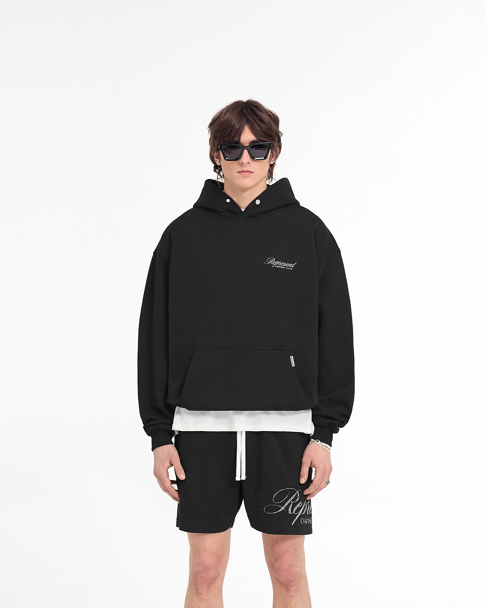 Represent Owners Club Script Hoodie - SCHWARZ