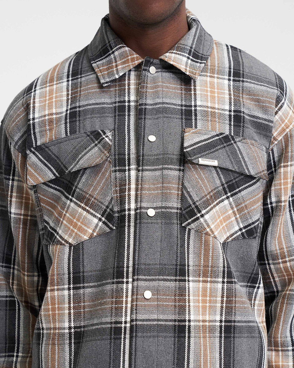 Quilted Flannel Overshirt - GRAU KARIERT