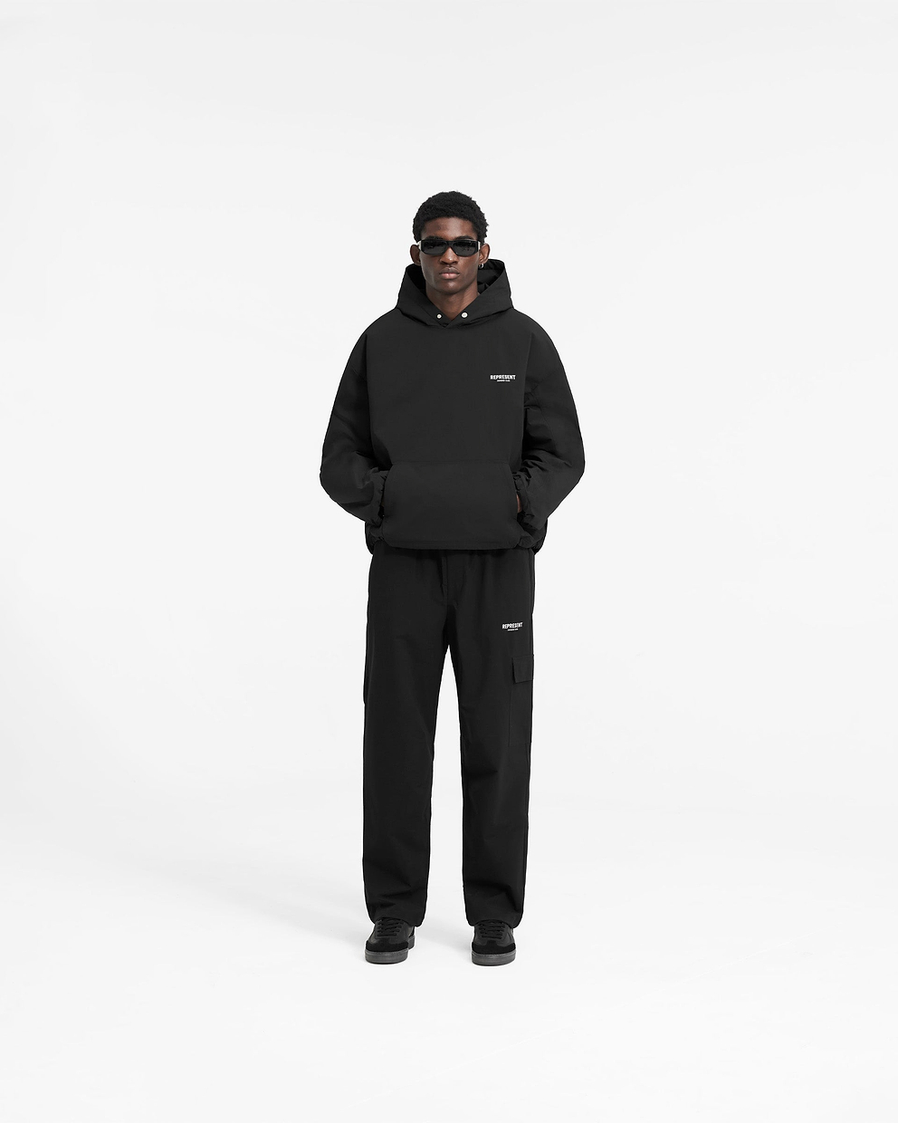 Represent Owners Club Hooded Pullover Jacket - SCHWARZ