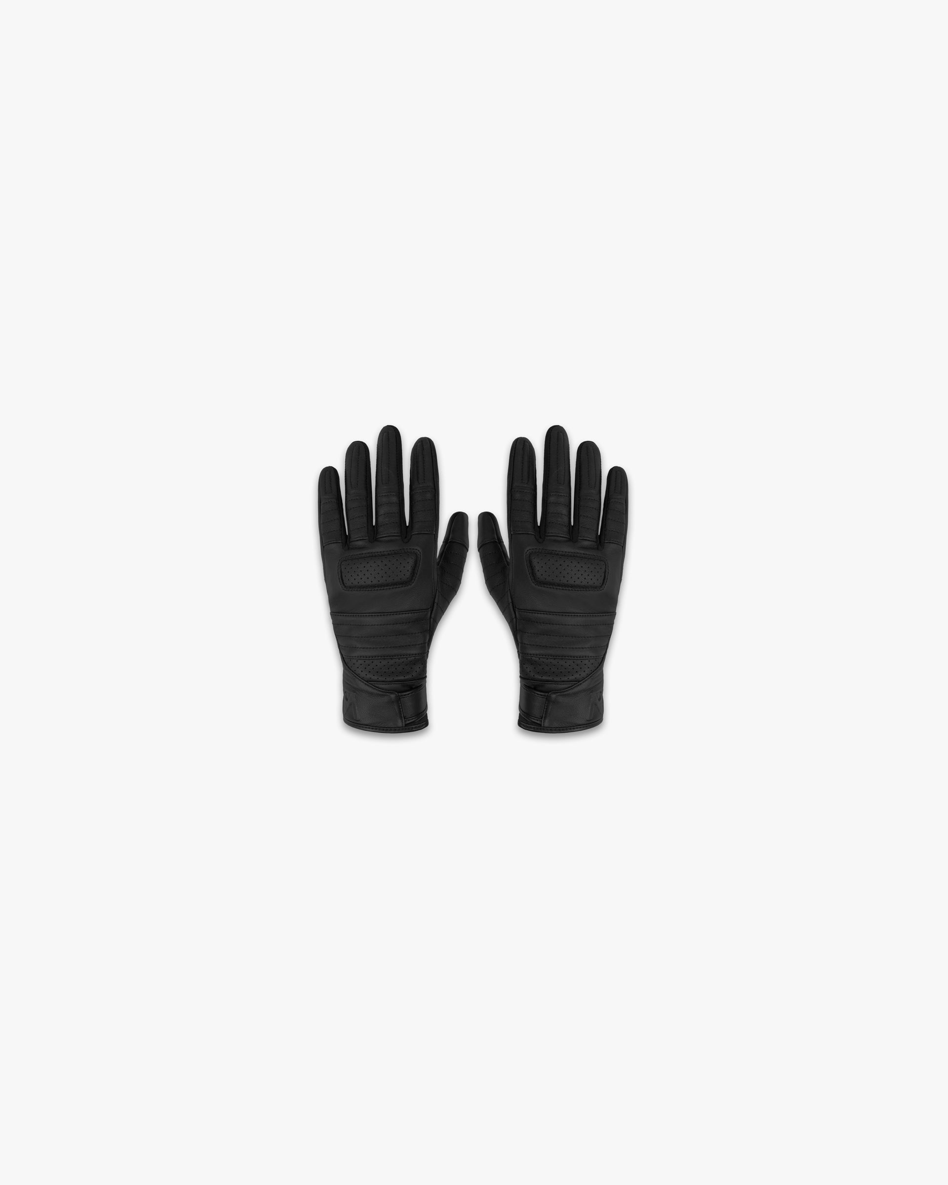 Leather Motor Gloves - Schwarz