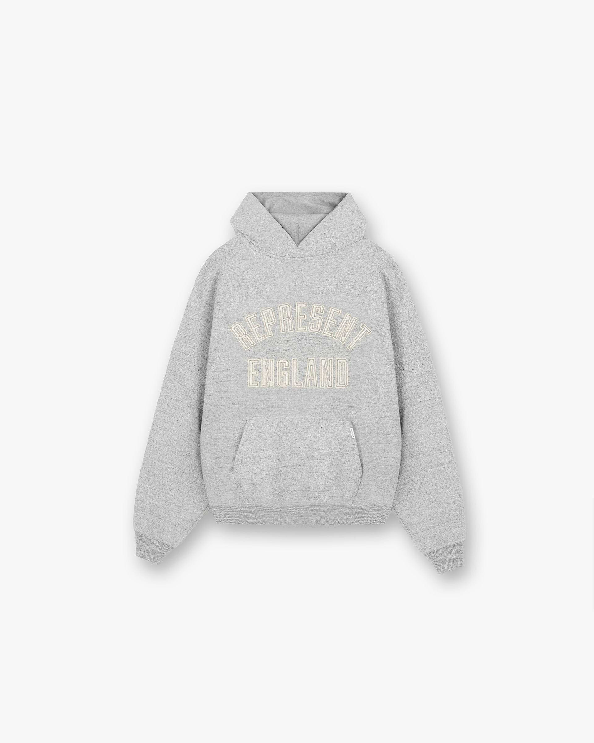 England Applique Hoodie - Grau Meliert