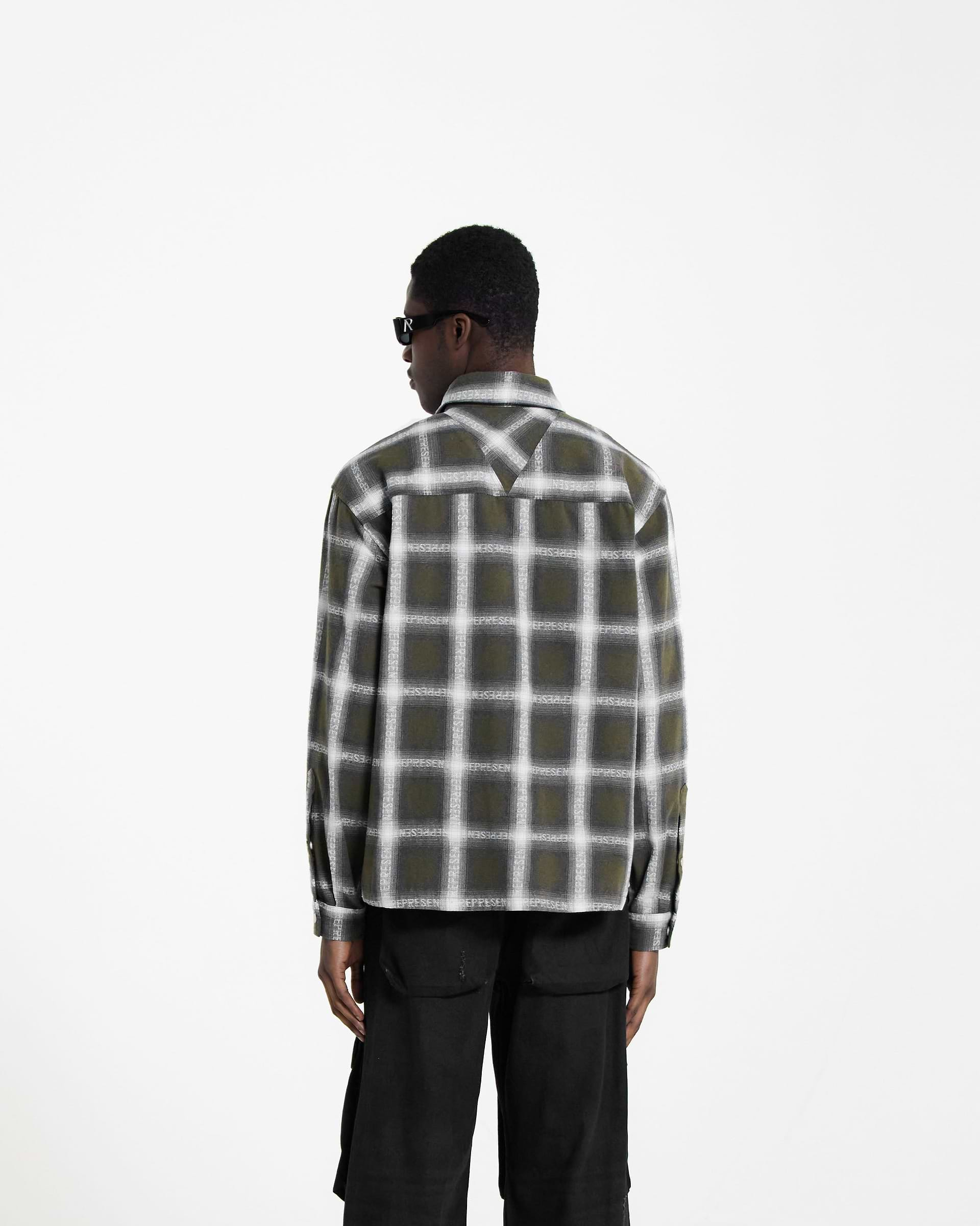 Logo Flannel Shirt - Olivgrün