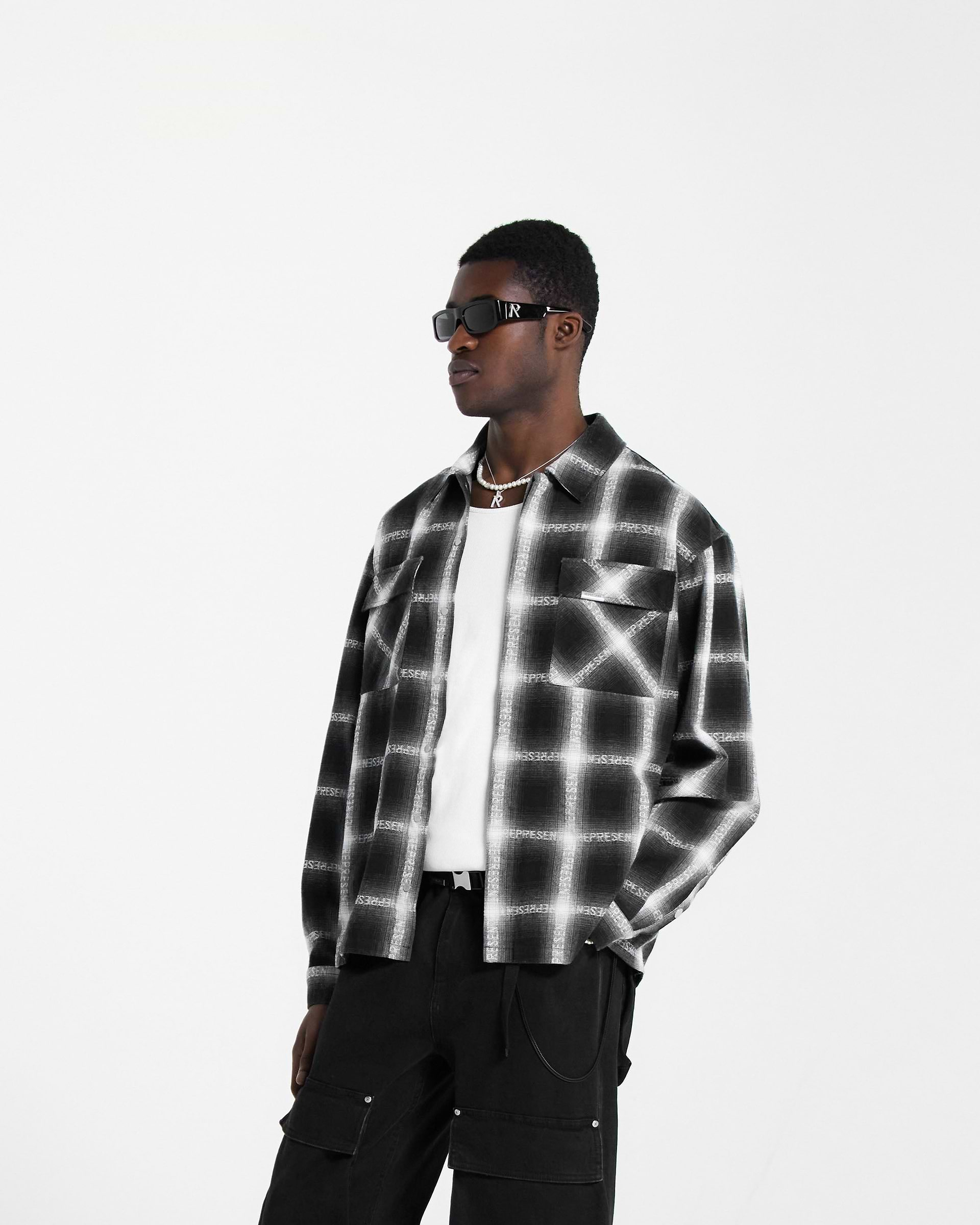 Logo Flannel Shirt - Schwarz