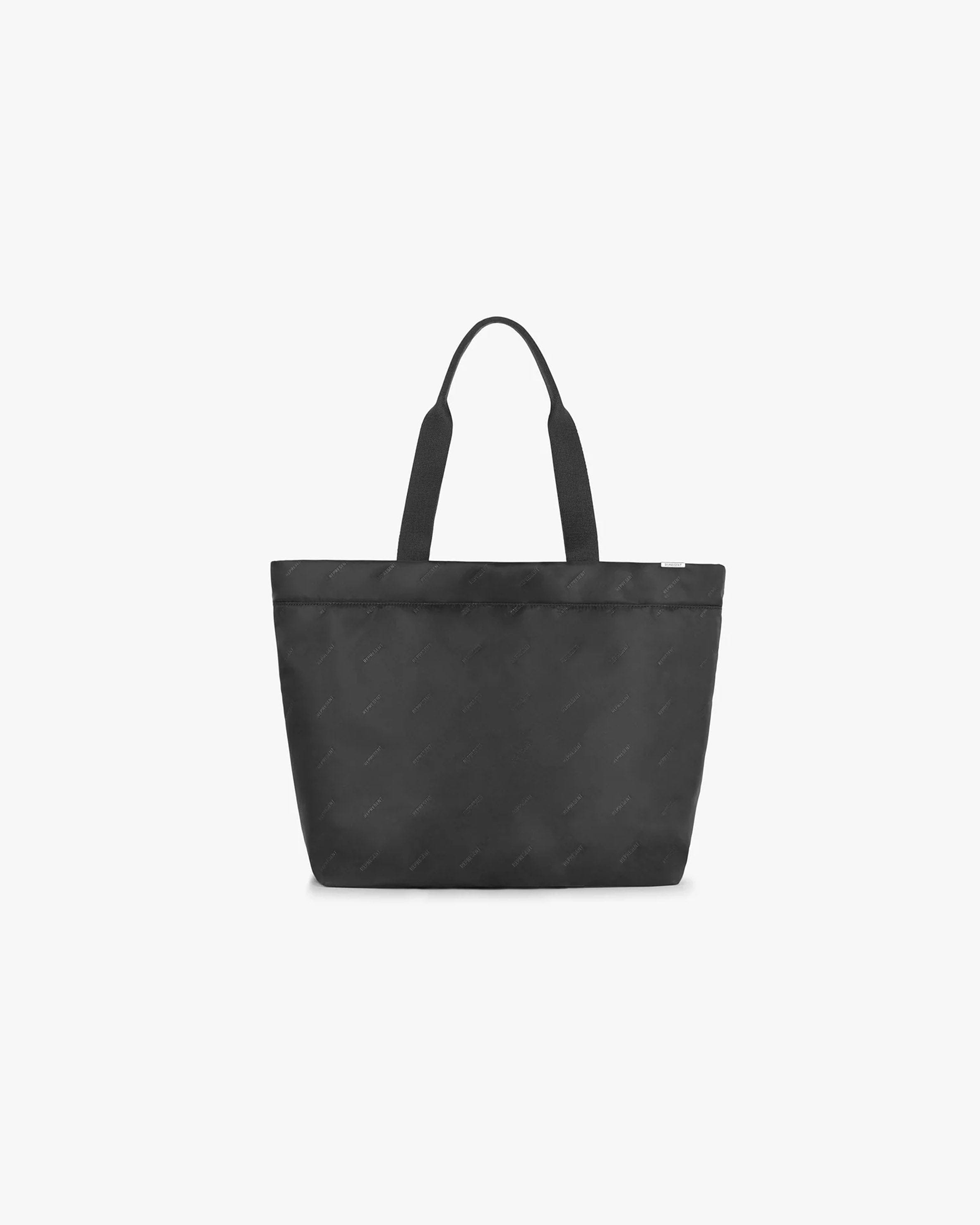 Black Tote Bag | All Over Logo | REPRESENT CLO