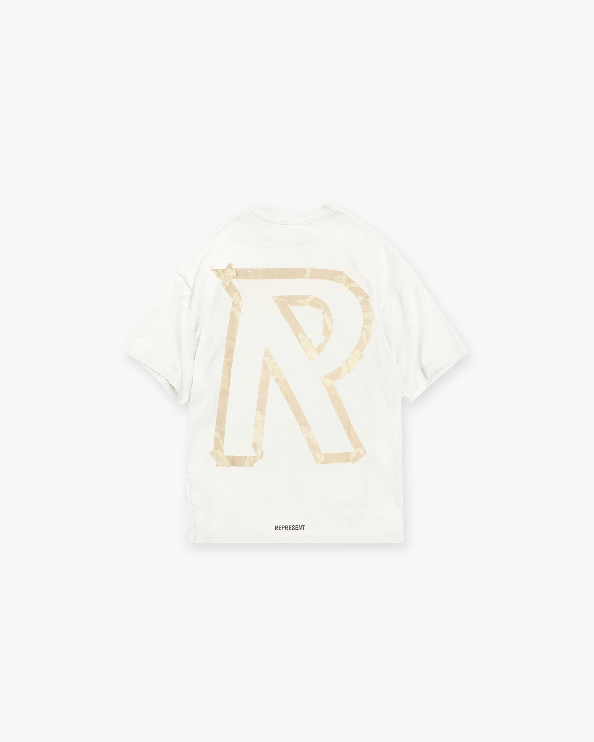 Masking Tape Initial T-Shirt - Blanc Mat