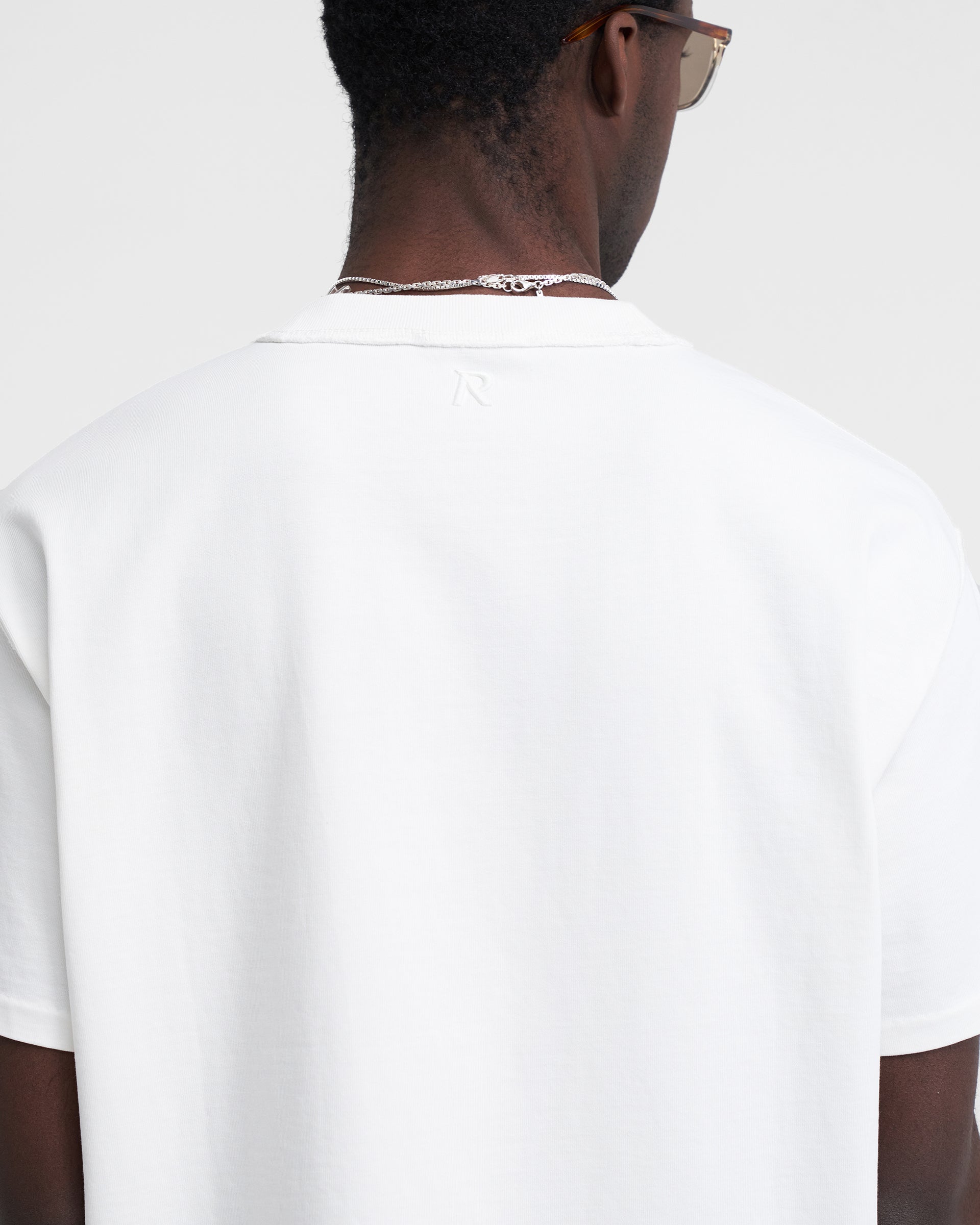 T-Shirt épais avec initiale - Blanc plat