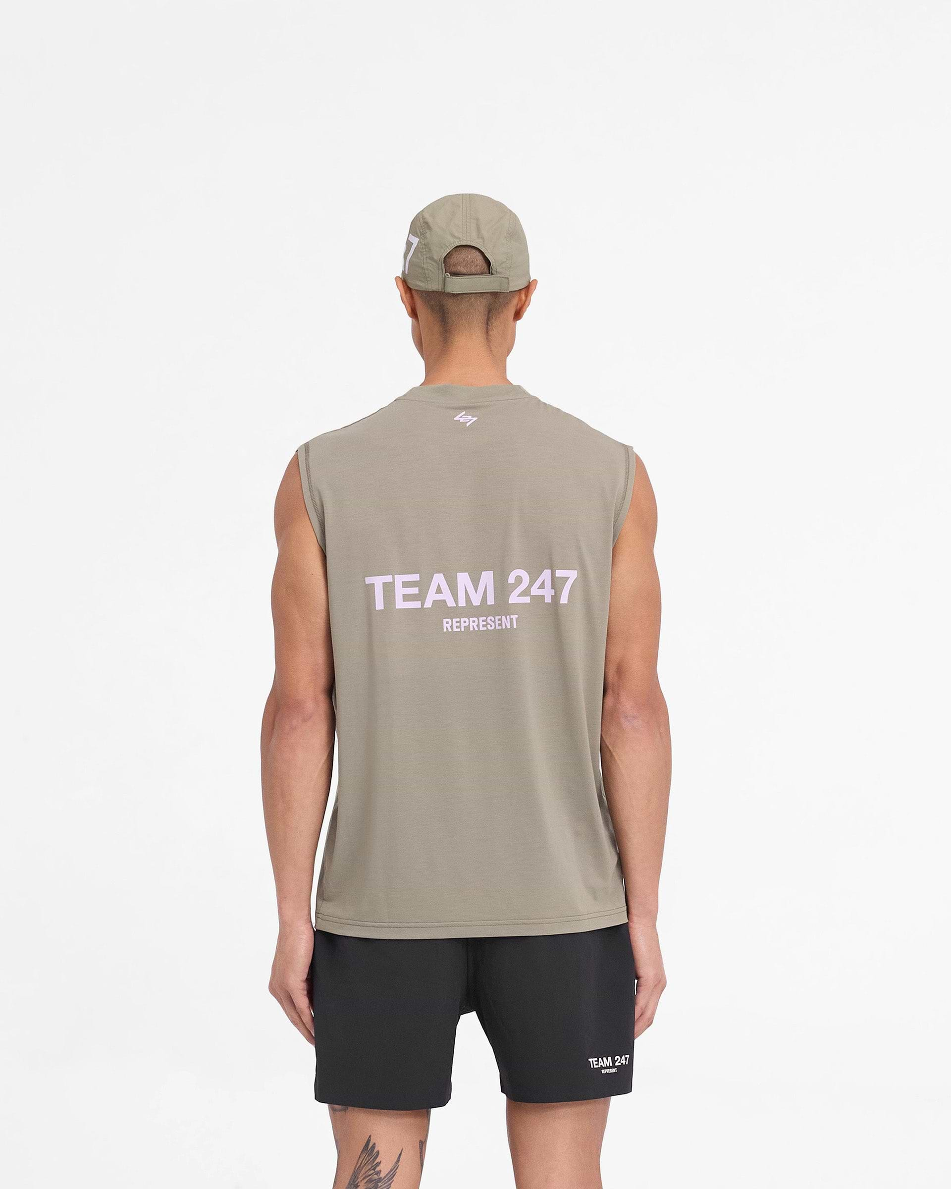 Team 247 Oversized Tank - Kaki Lilas