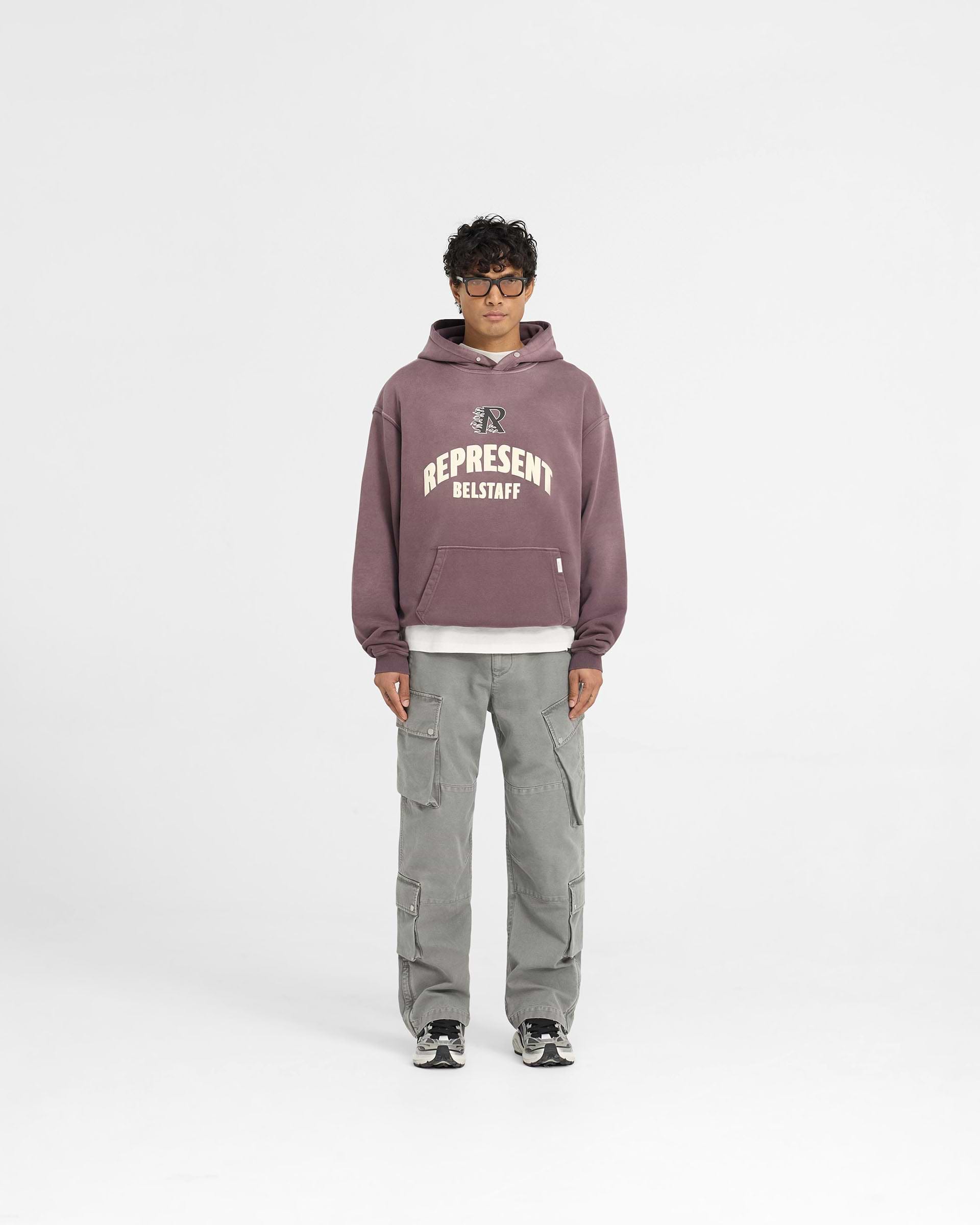Represent X Belstaff Flame Phoenix Hoodie | Plum | REPRESENT