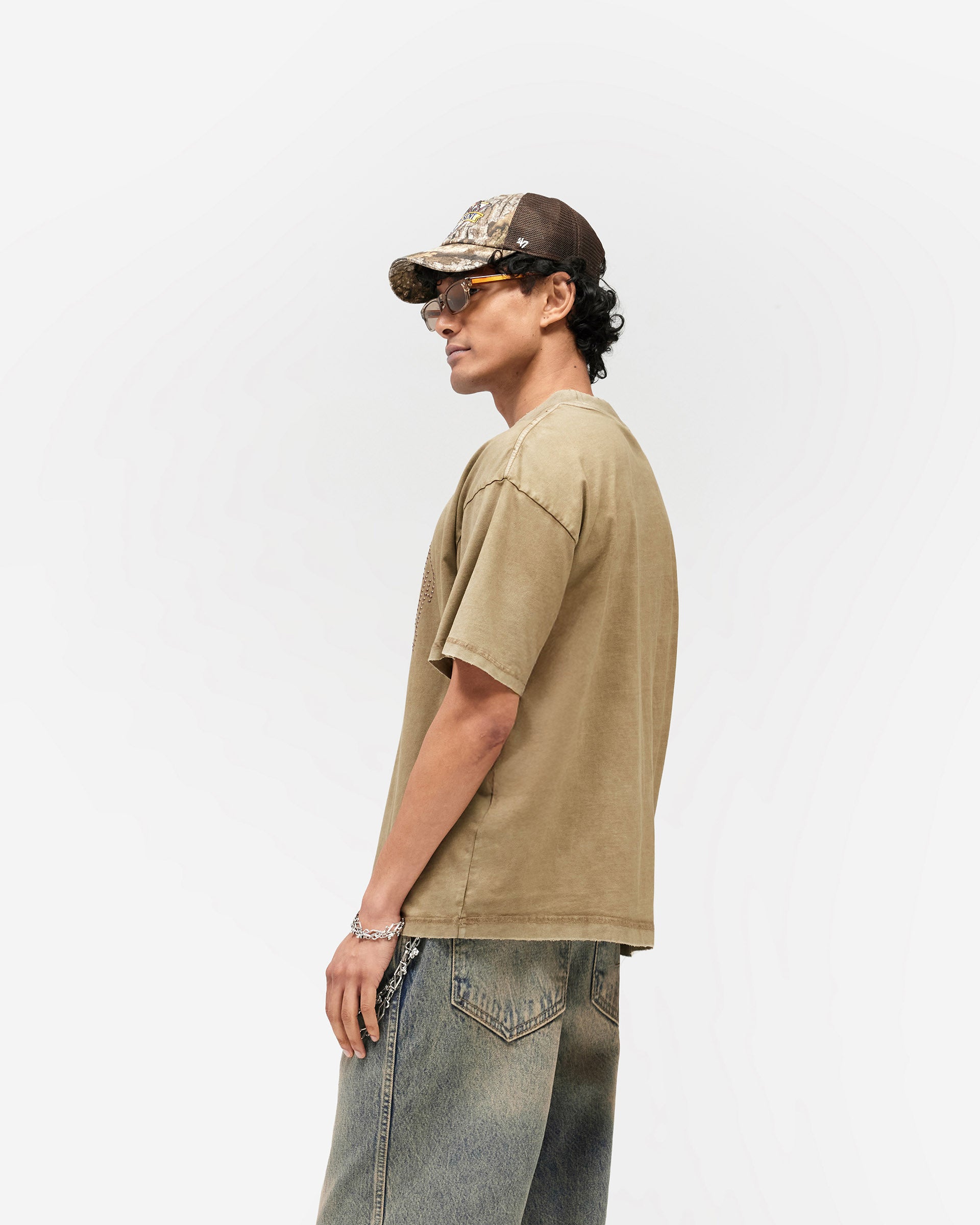 Embellished Represent T-Shirt - Vintage Khaki