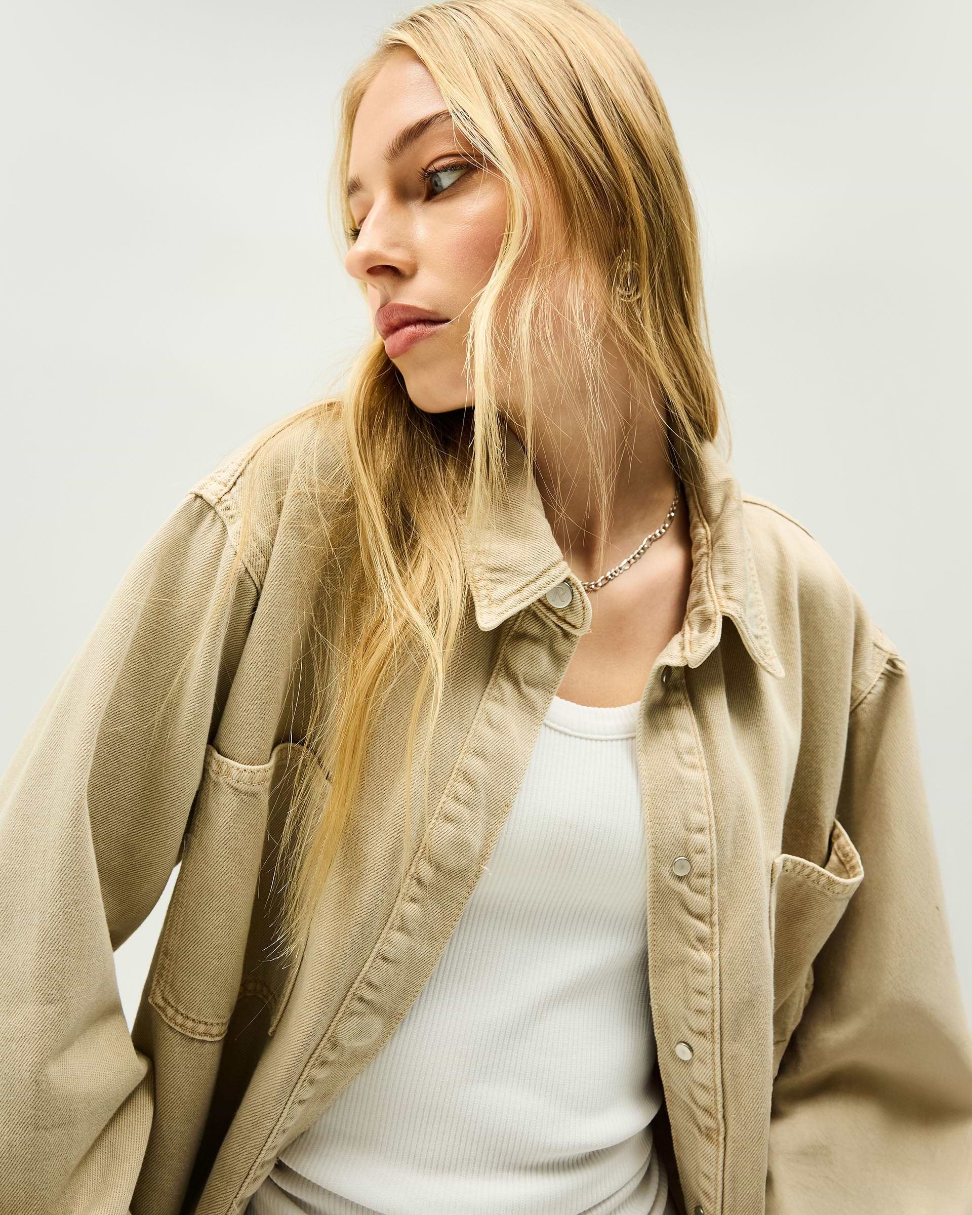 Denim Overshirt - Eisiger Latte