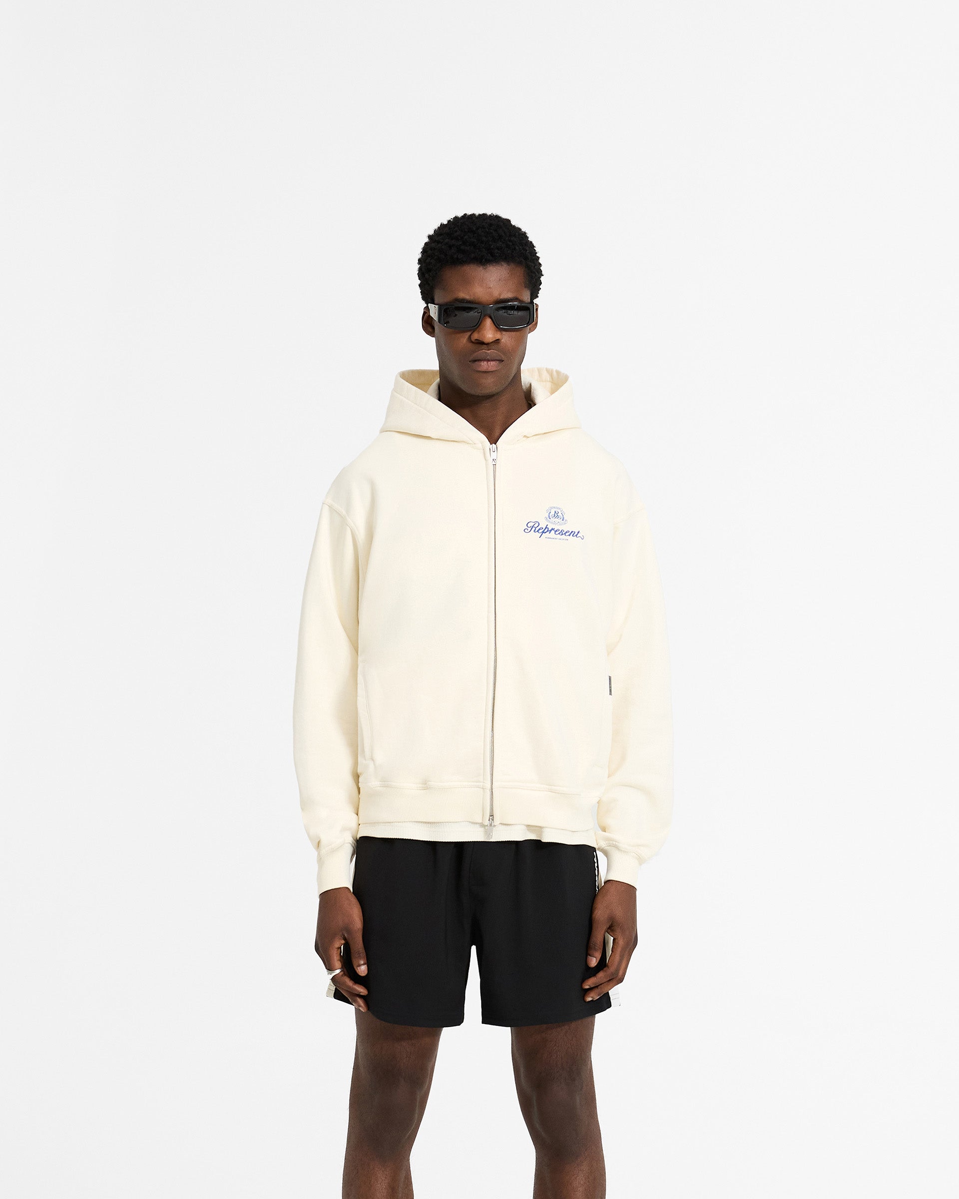 Permanent Vacation Zip Up Hoodie - Antikweiss