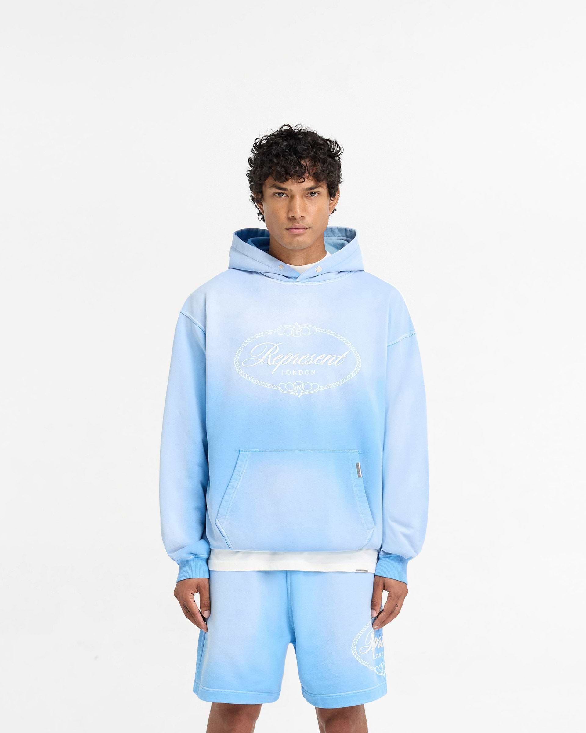 Represent X Harrods Crest Hoodie - Bleu Nuage