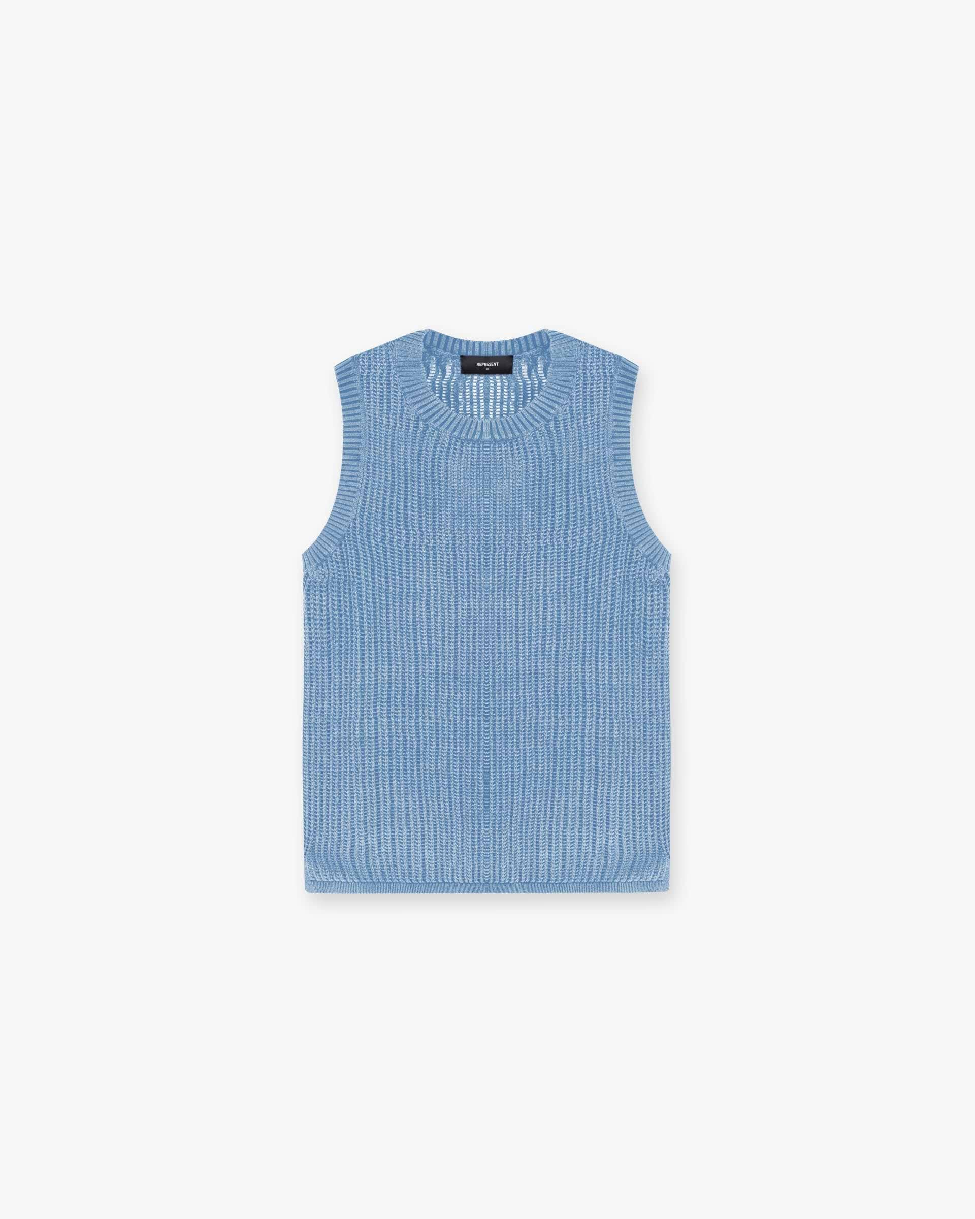 Washed Knit Vest - Himmelblau