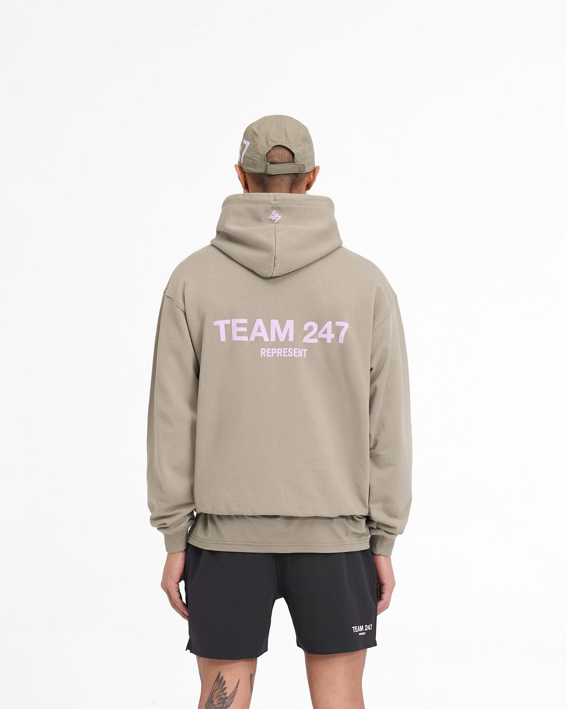 Team 247 Oversized Hoodie - Kaki Lilas