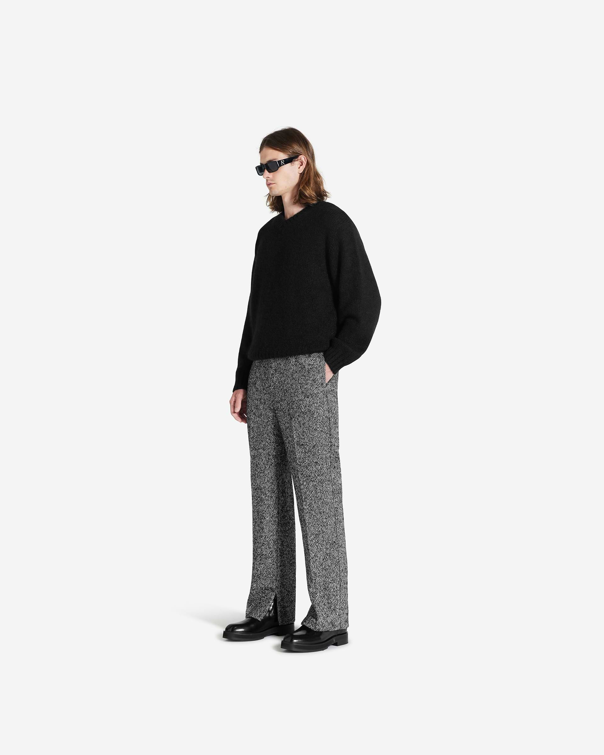 Wide Tailored Pant - Schwarz Weiss