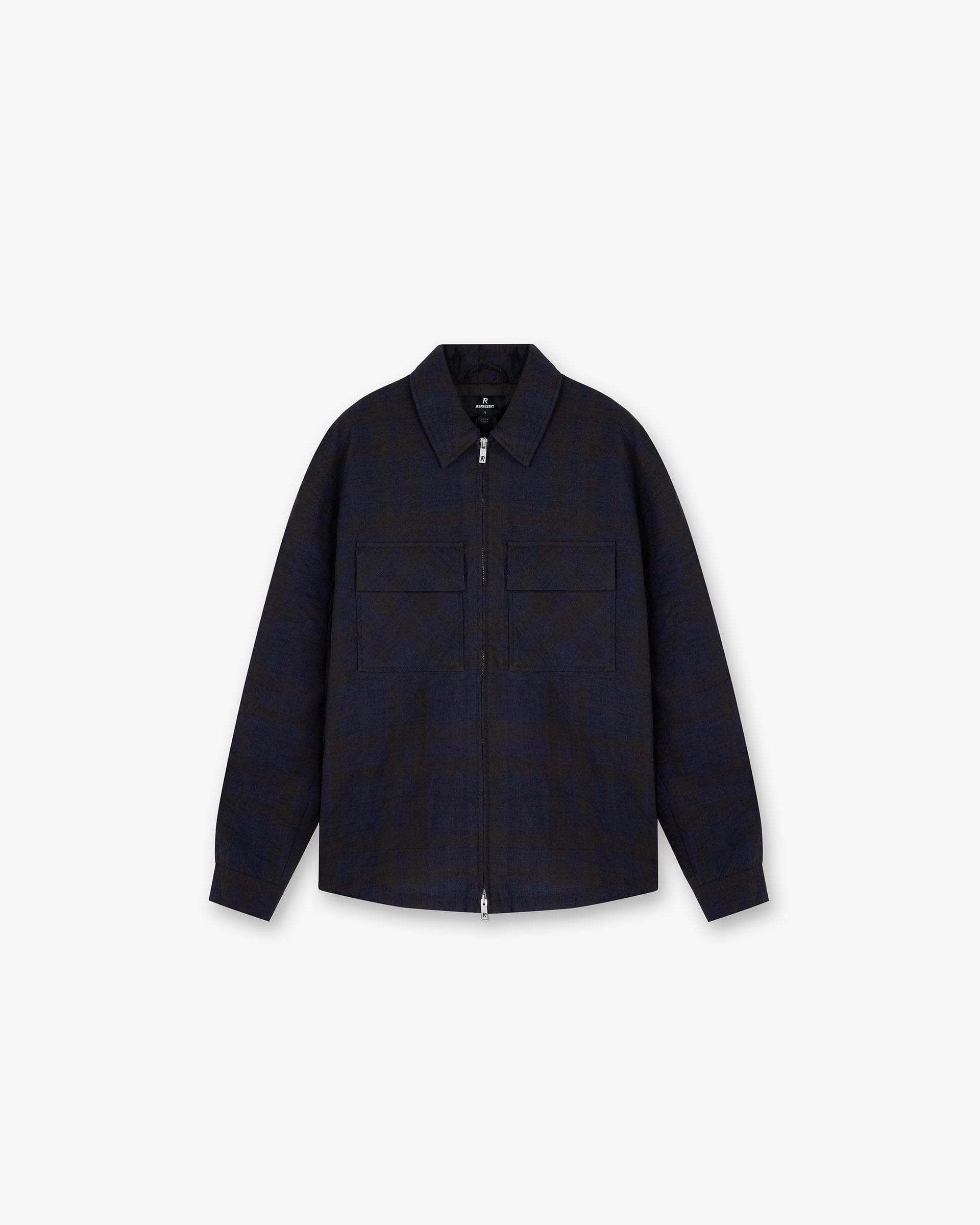 Wadded Zip Overshirt - Bleu Nuit.