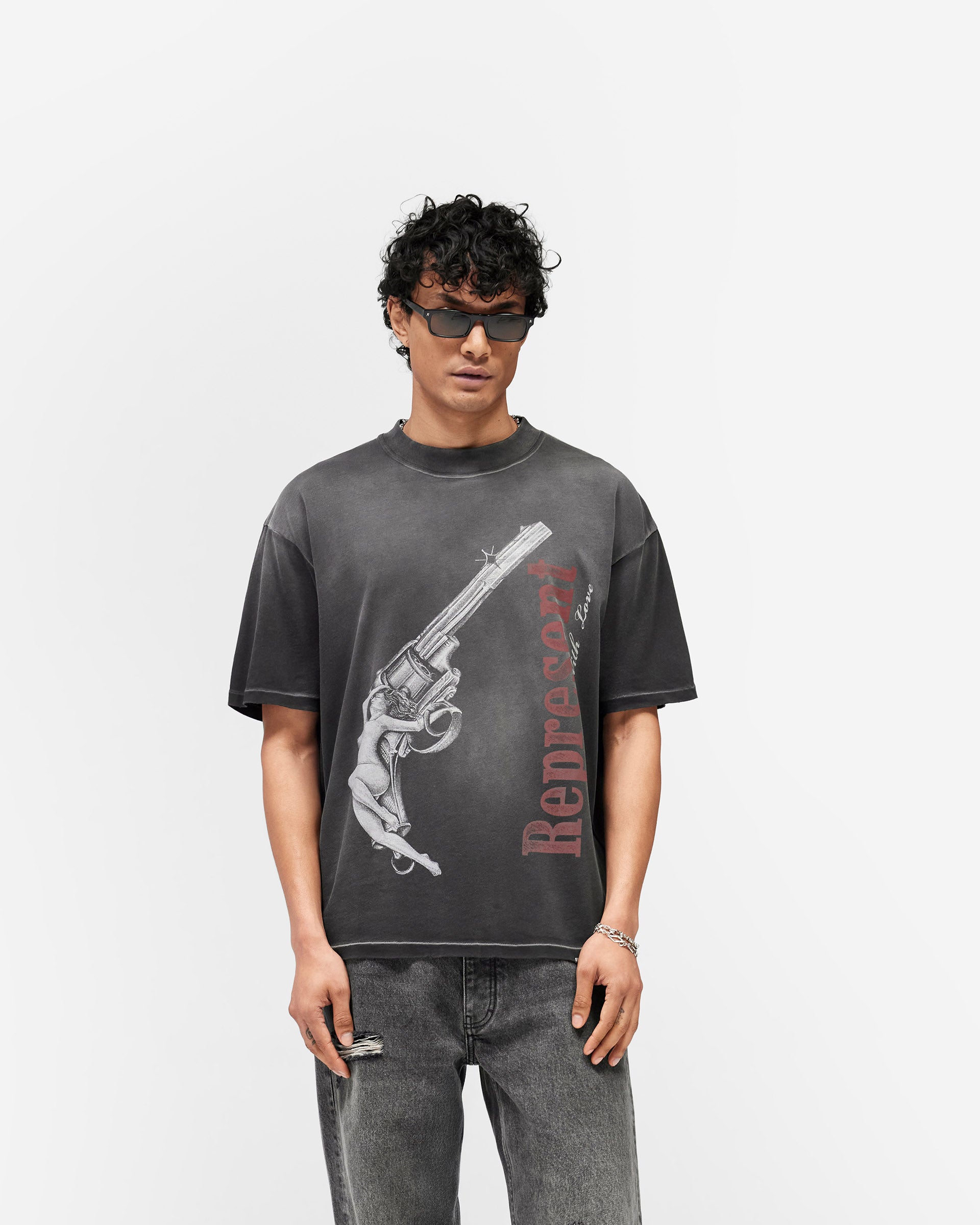 Loaded With Love T-Shirt - Stained Black