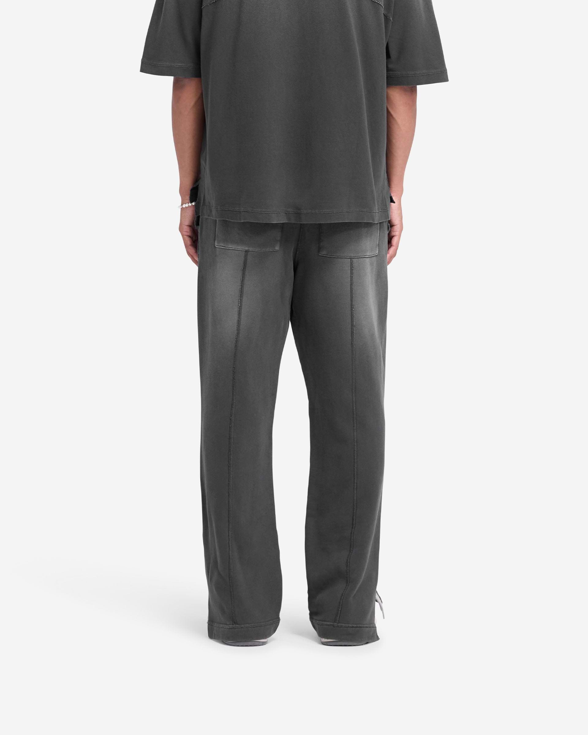 Stepped Hem Sweatpants - Noir Tâché