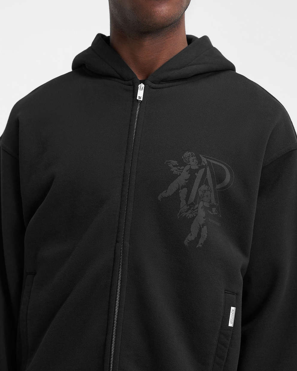 Cherub Initial Zip Hoodie - SCHWARZ