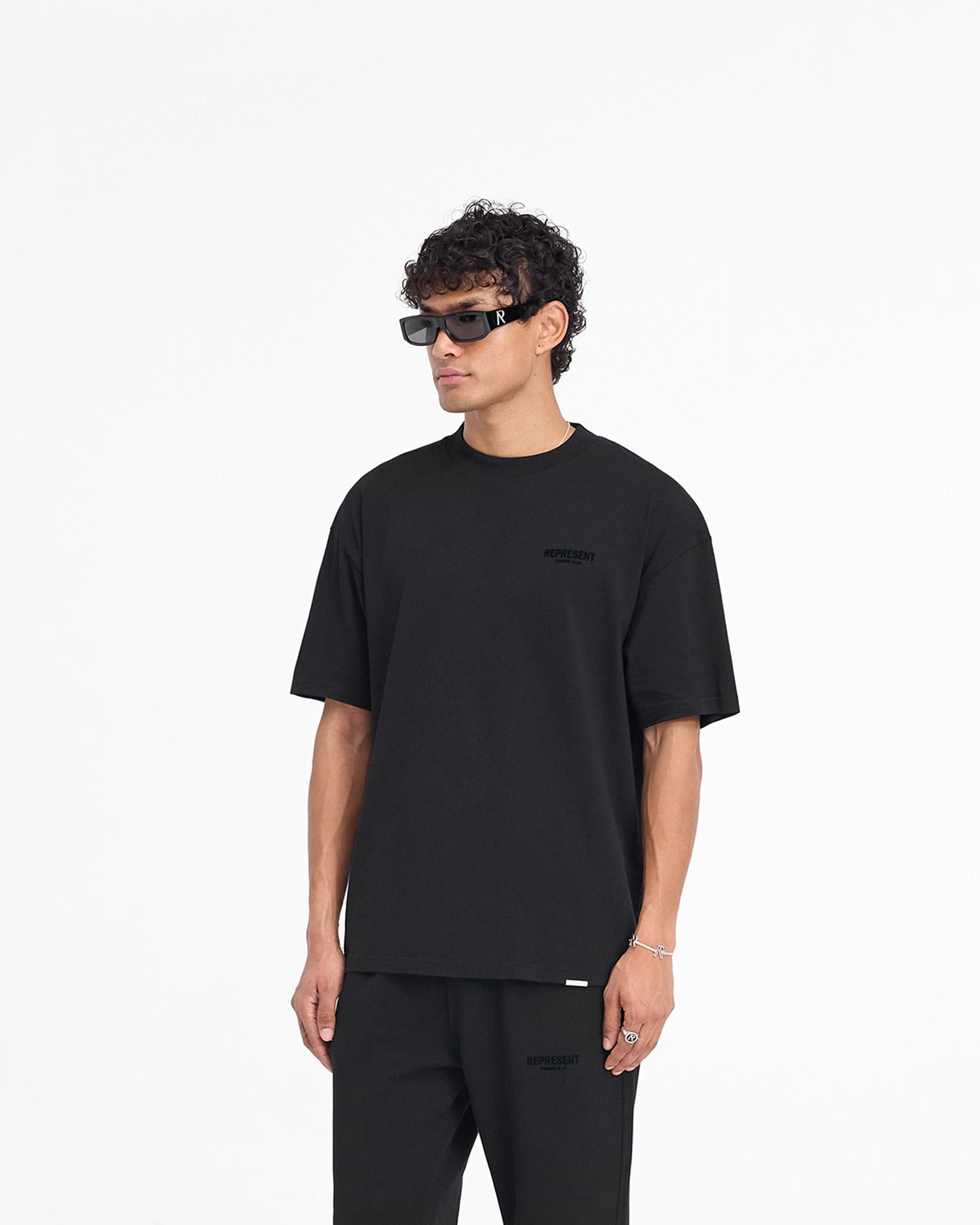 Represent Owners Club Flocked T-Shirt - Black