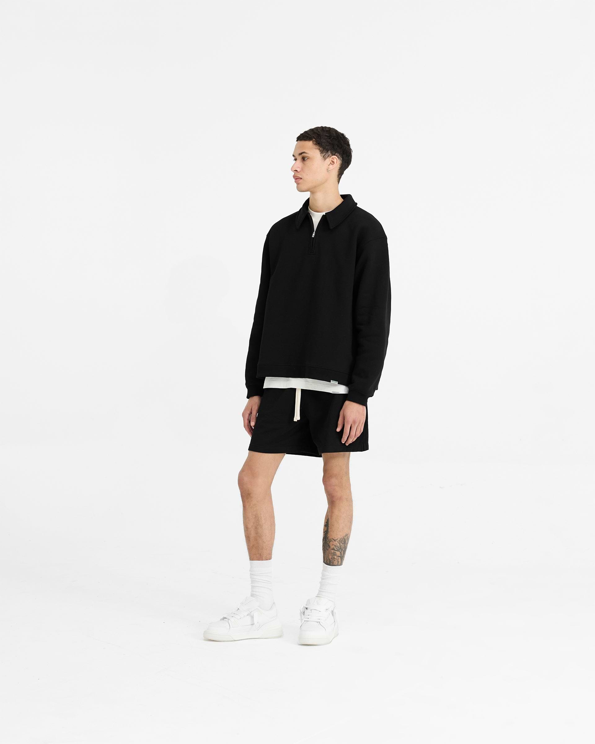 Initial Boxy Quarter Zip - Noir