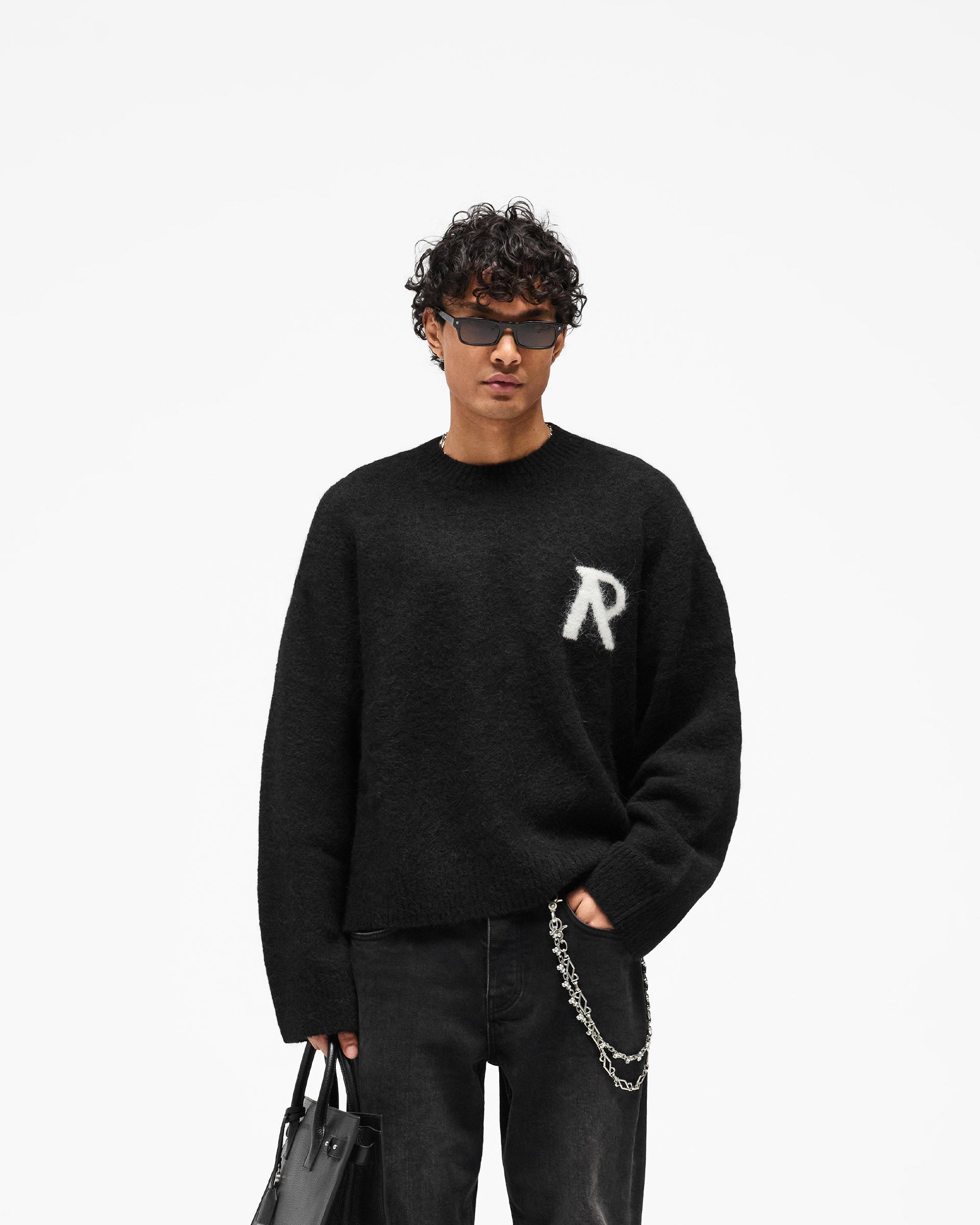 Logo Knit Sweater - Jet Black