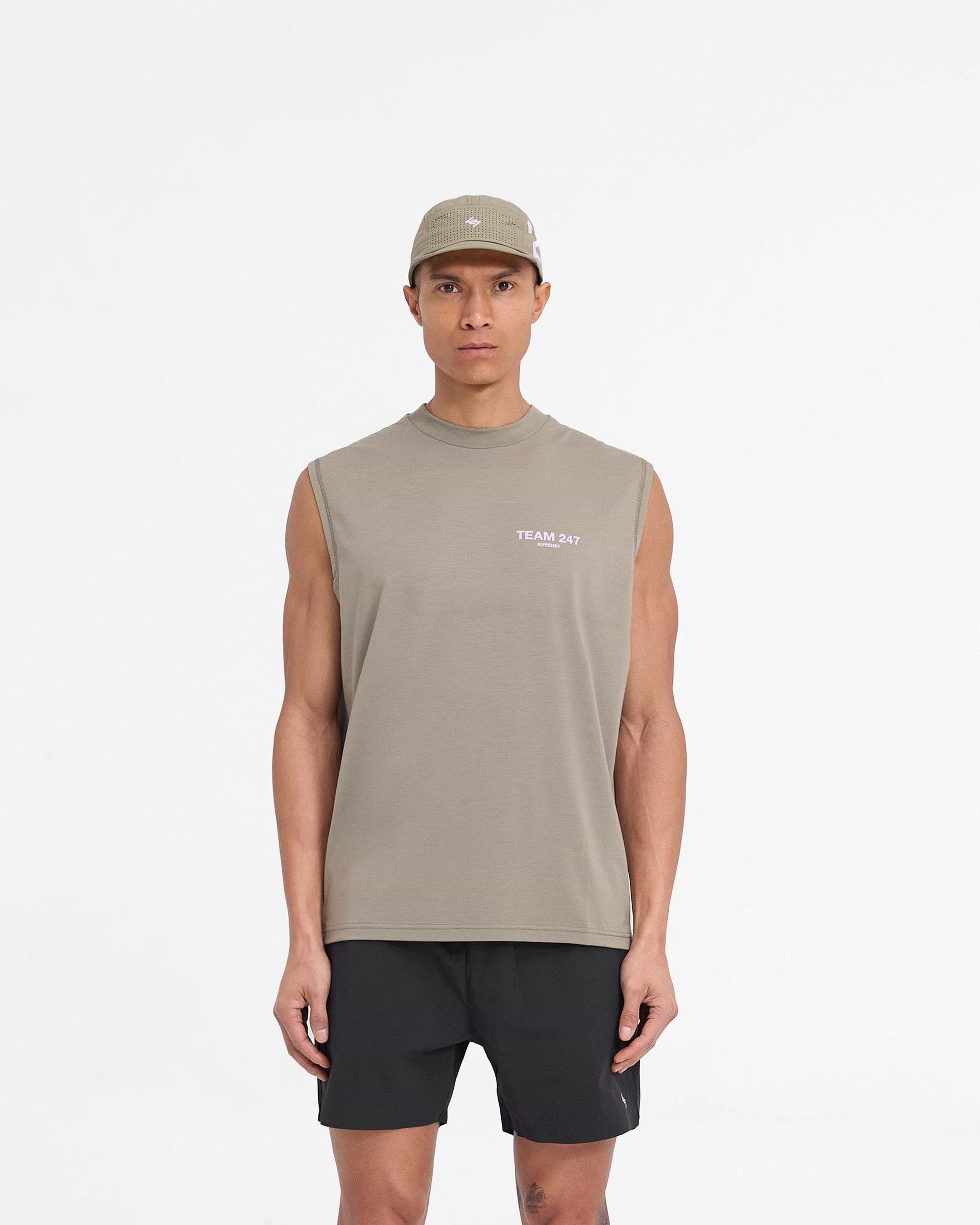 Team 247 Oversized Tank - Khaki Lilac