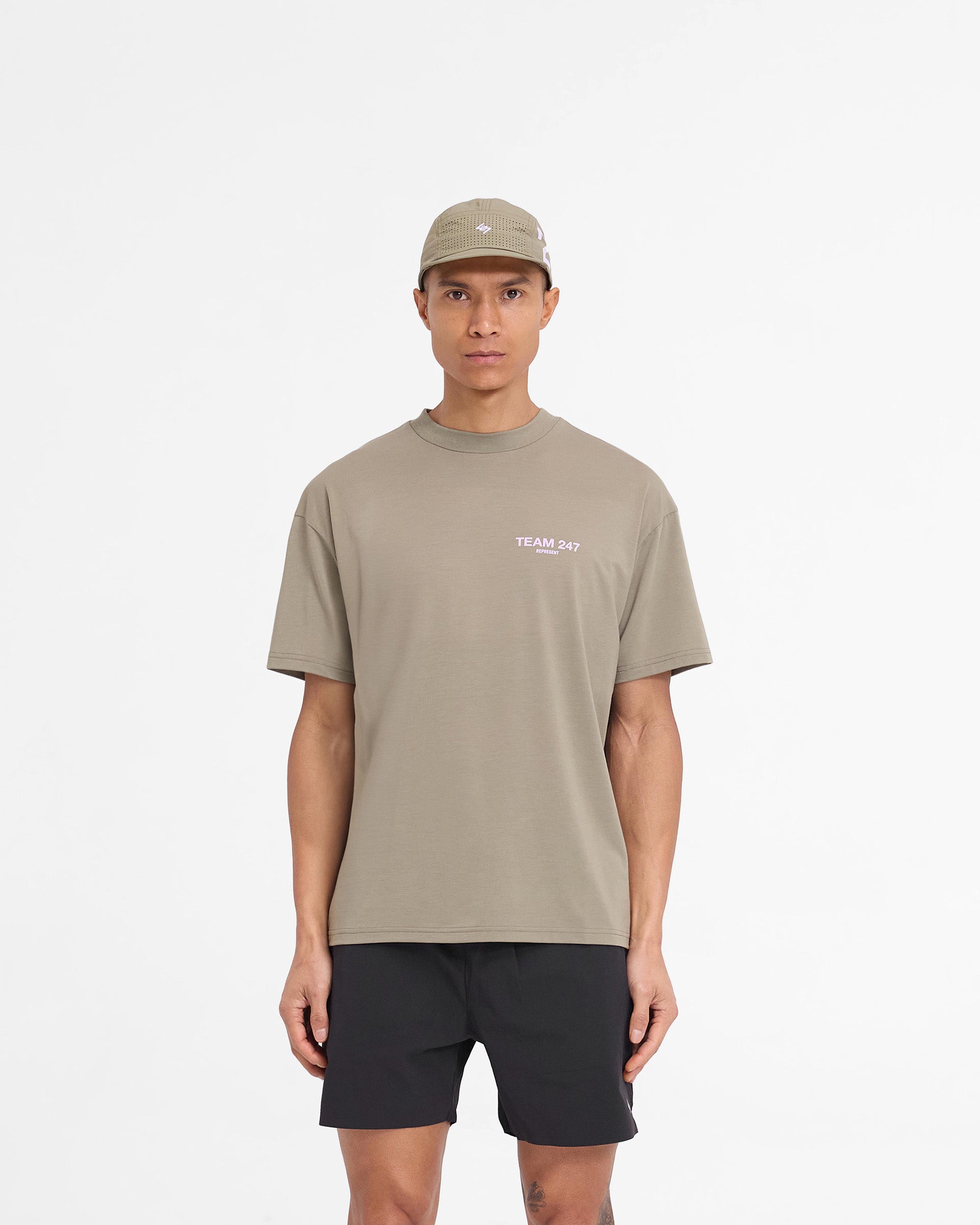 Team 247 Oversized T-Shirt - Khaki Lila