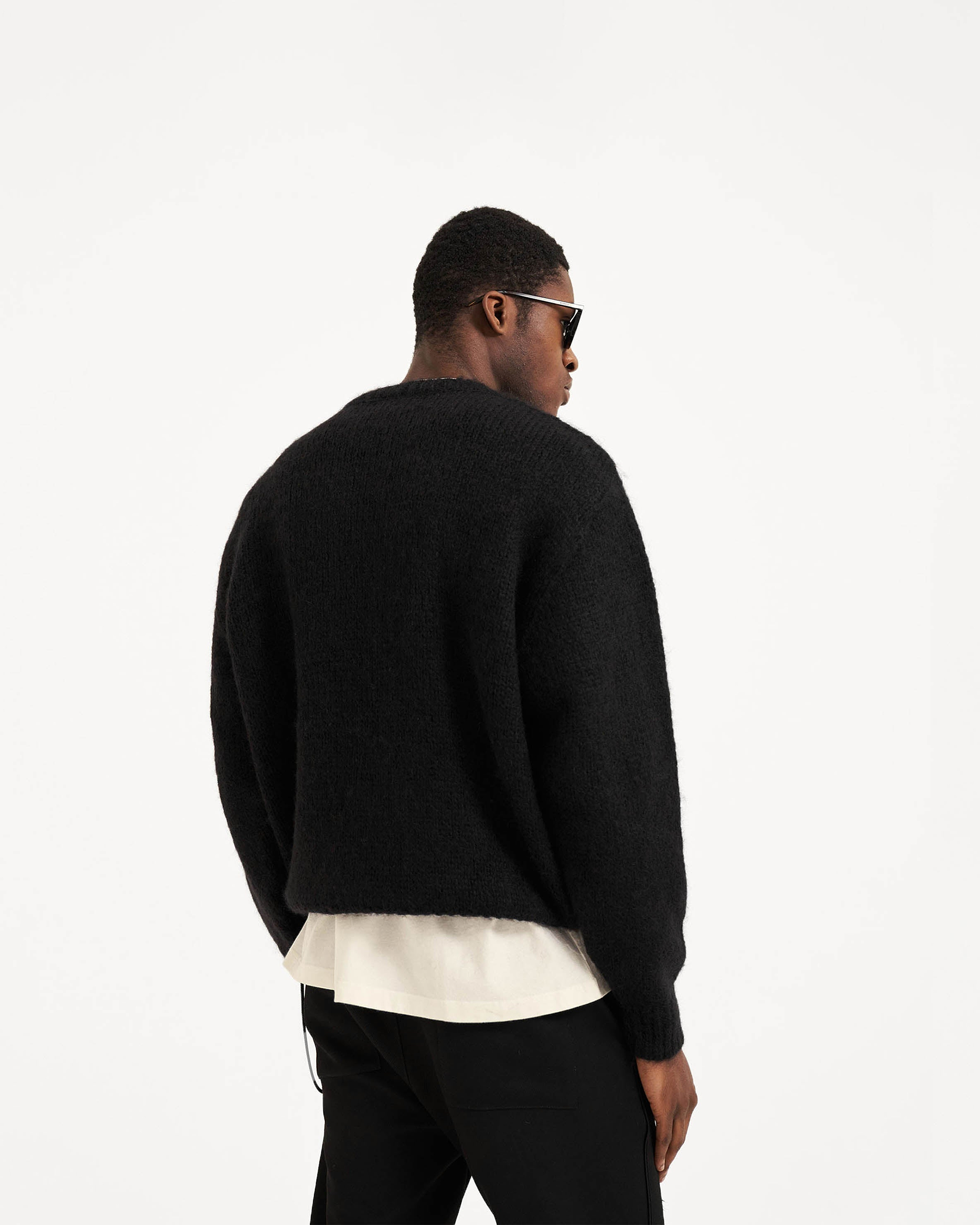 Mohair Sweater | Black Knitwear FW23 | Represent Clo