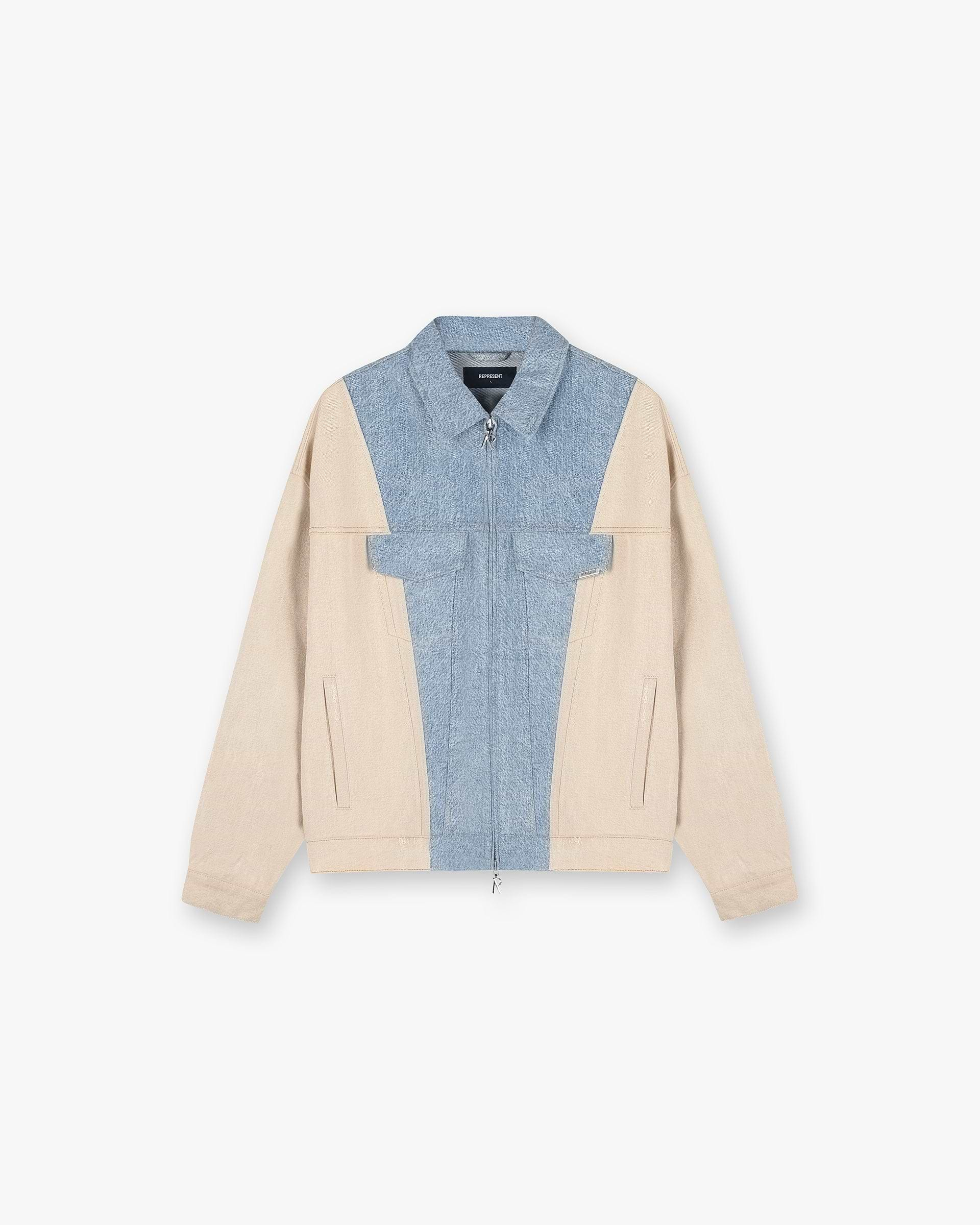 R4 Colour Block Denim Jacket - Blau