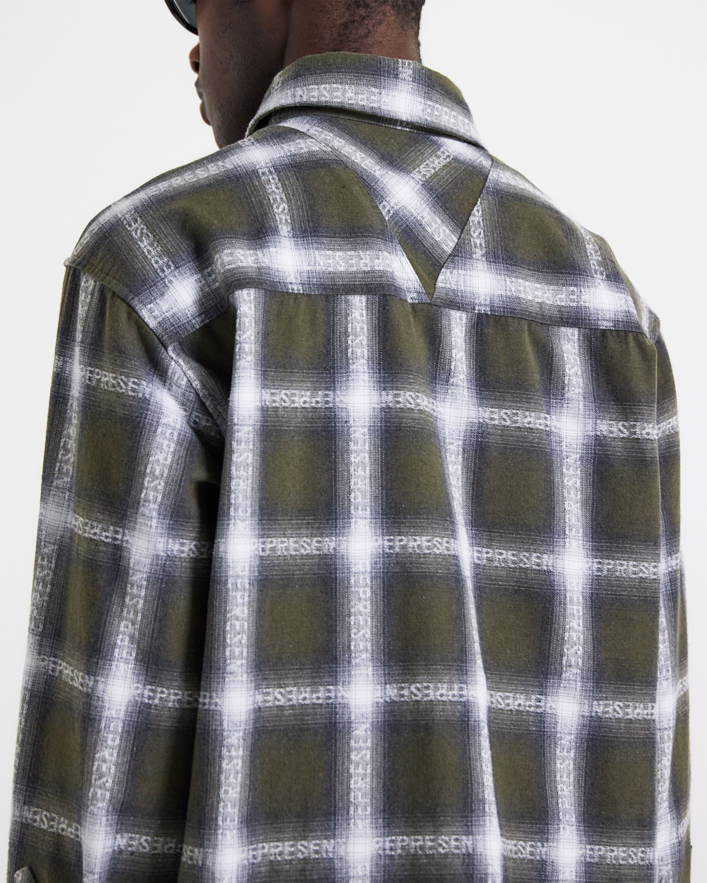 Logo Flannel Shirt - Olivgrün