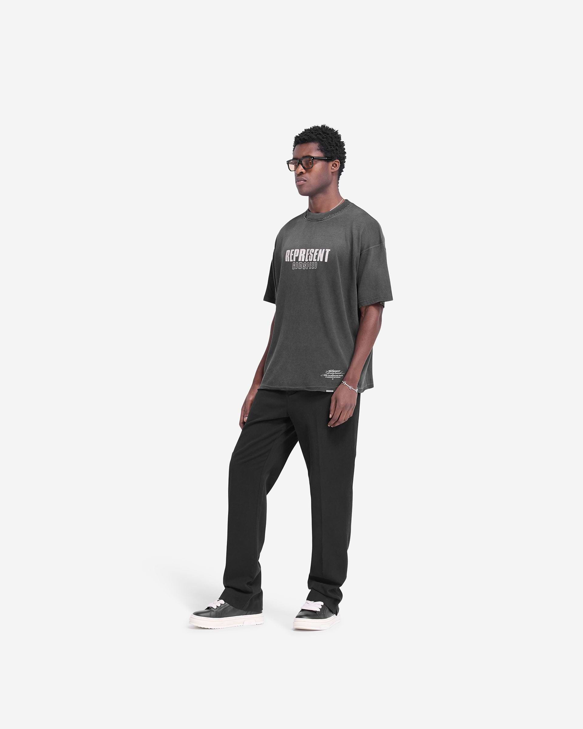 LGB 希少 GOD SPEED ブラック Ｔシャツ 黒 XS カットソー Godspeed T-Shirt | Luxury Oversized T-Shirt in Aged Black