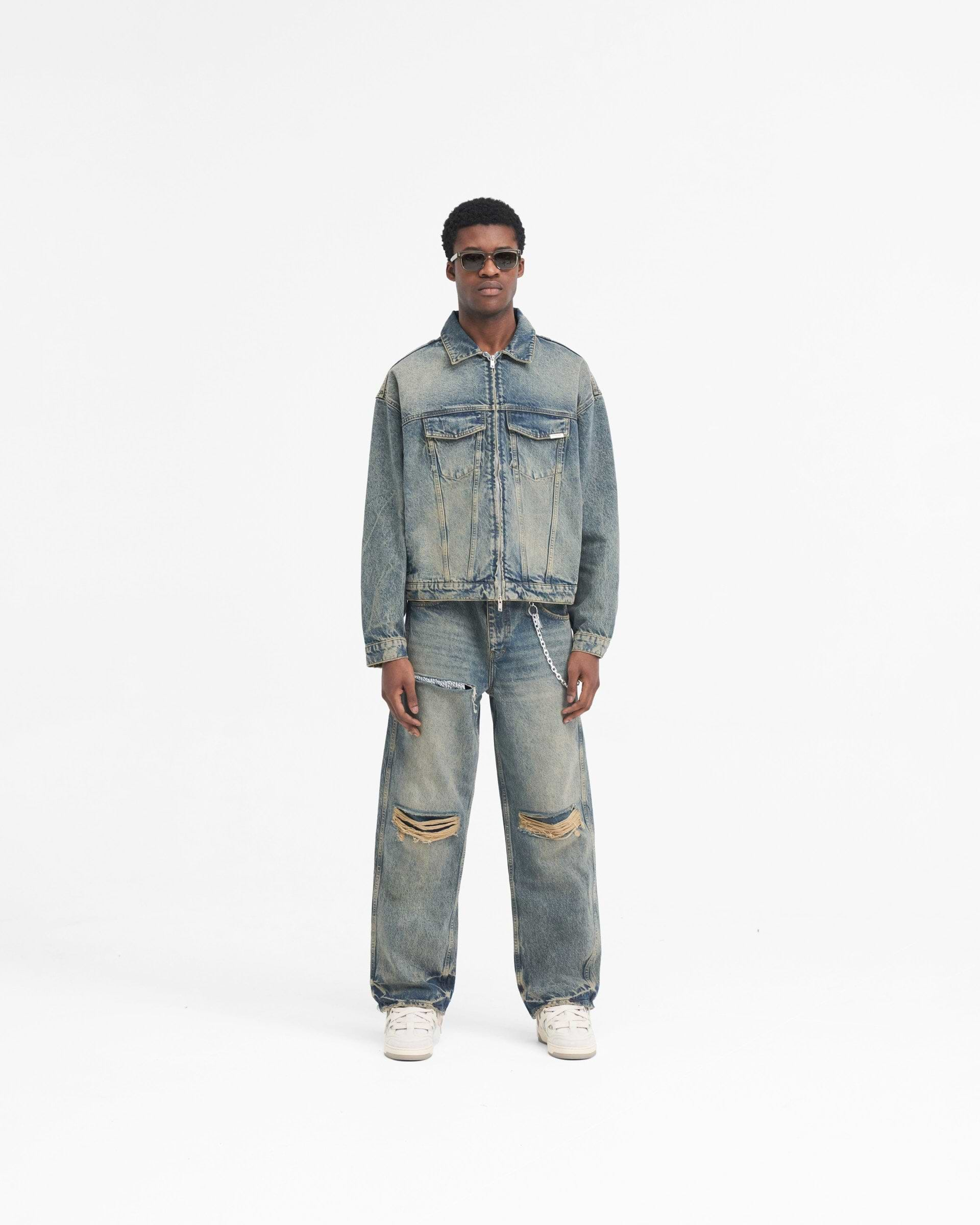 R4 Denim Jacket - Blau Creme