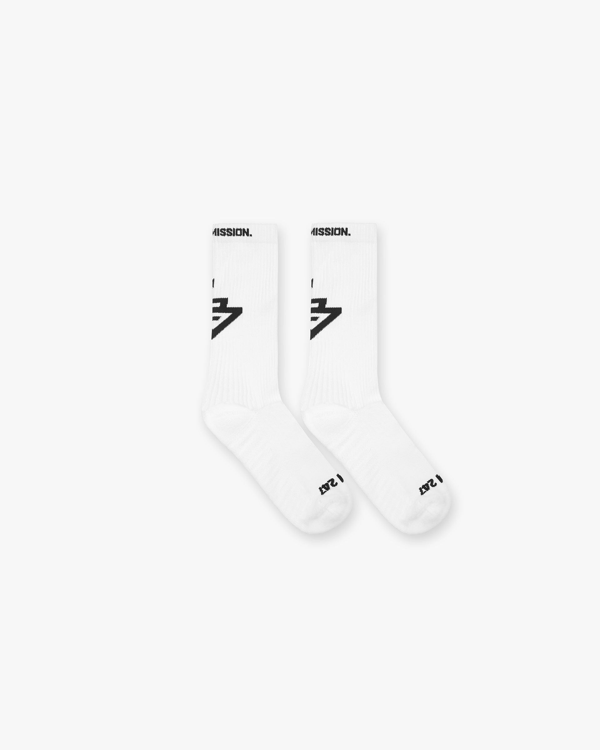 247 Logo Socks - WEISS