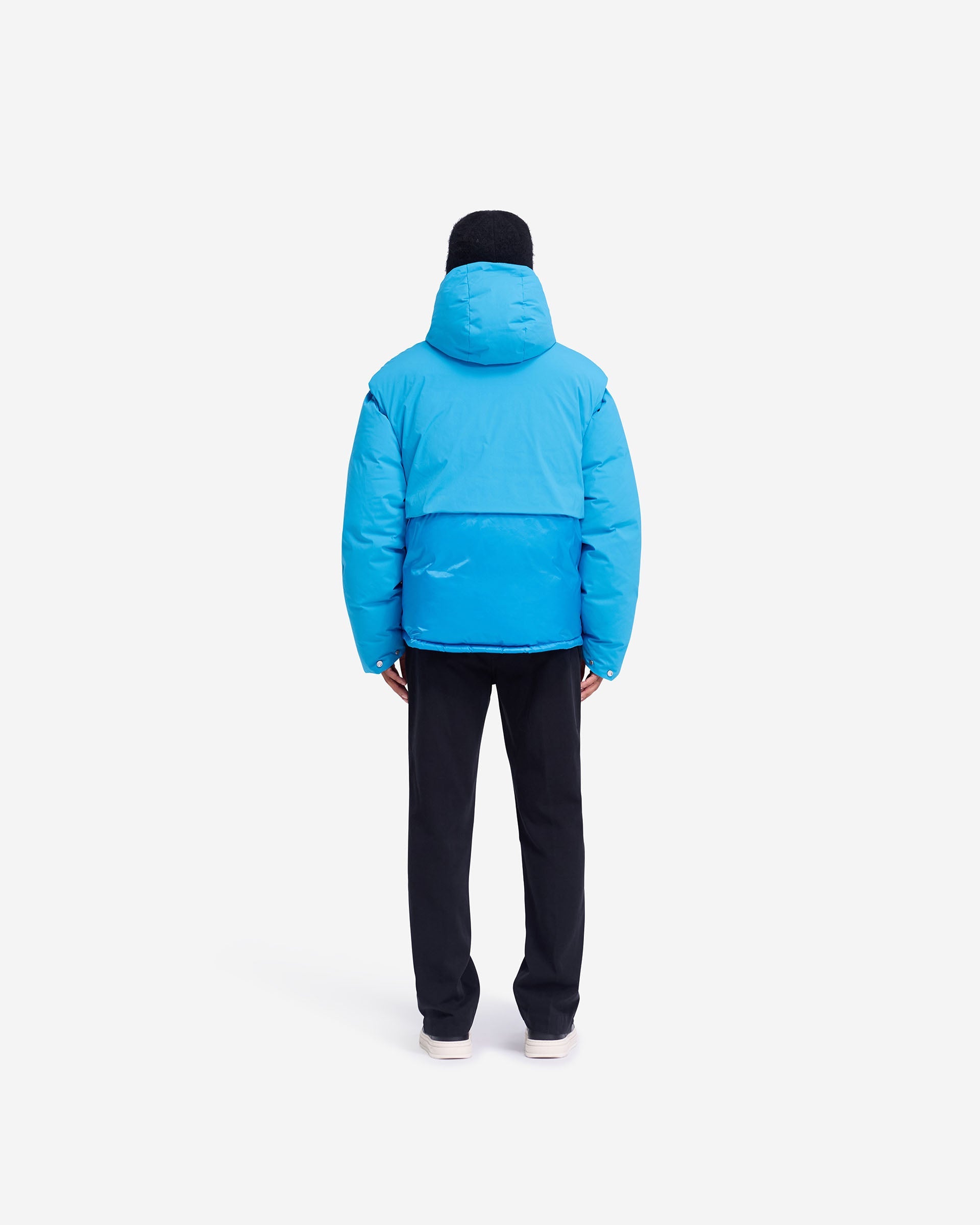 Layered Hooded Puffer - Elektrisch Blau