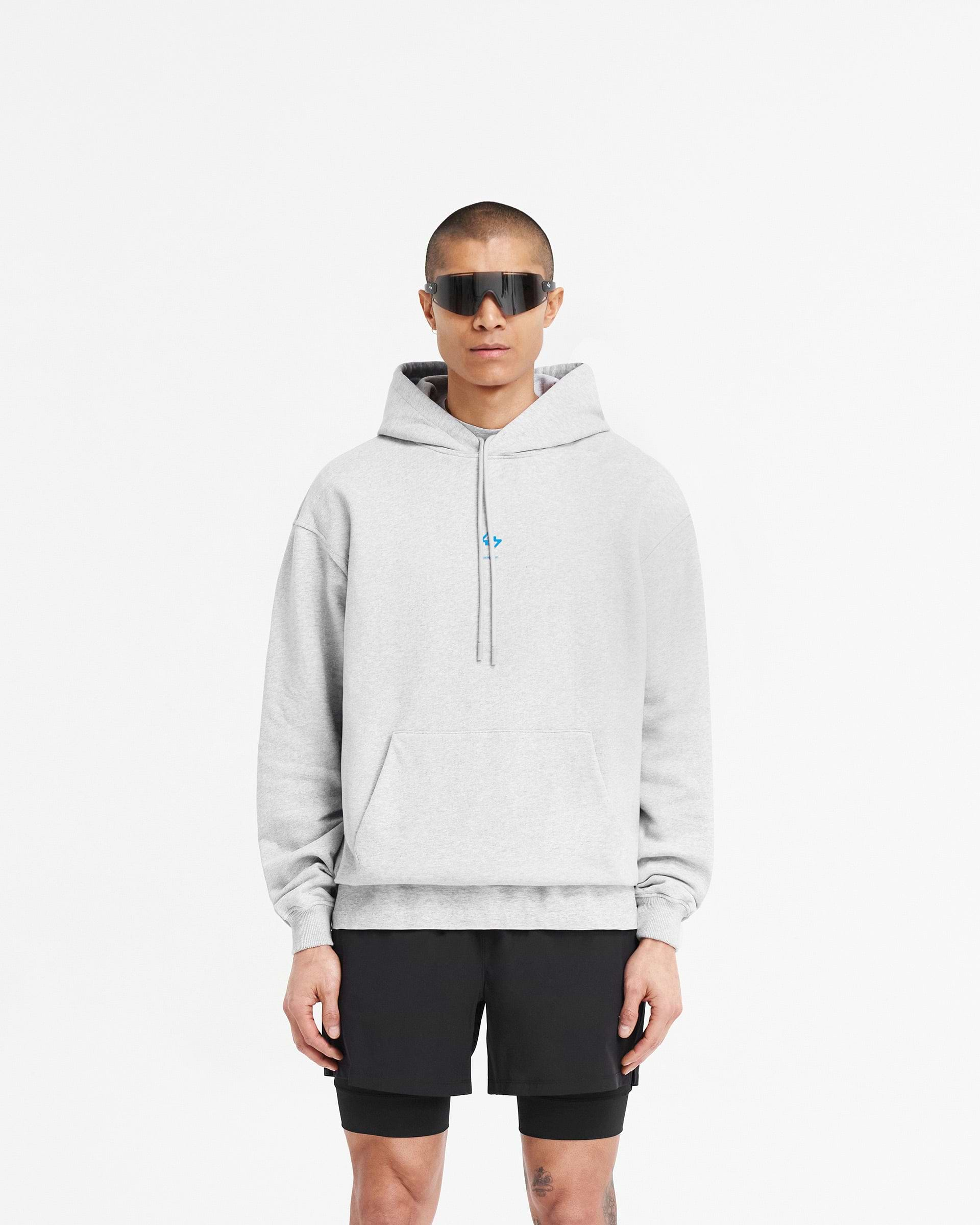 247 Oversized Hoodie - Aschgrau Elektroblau