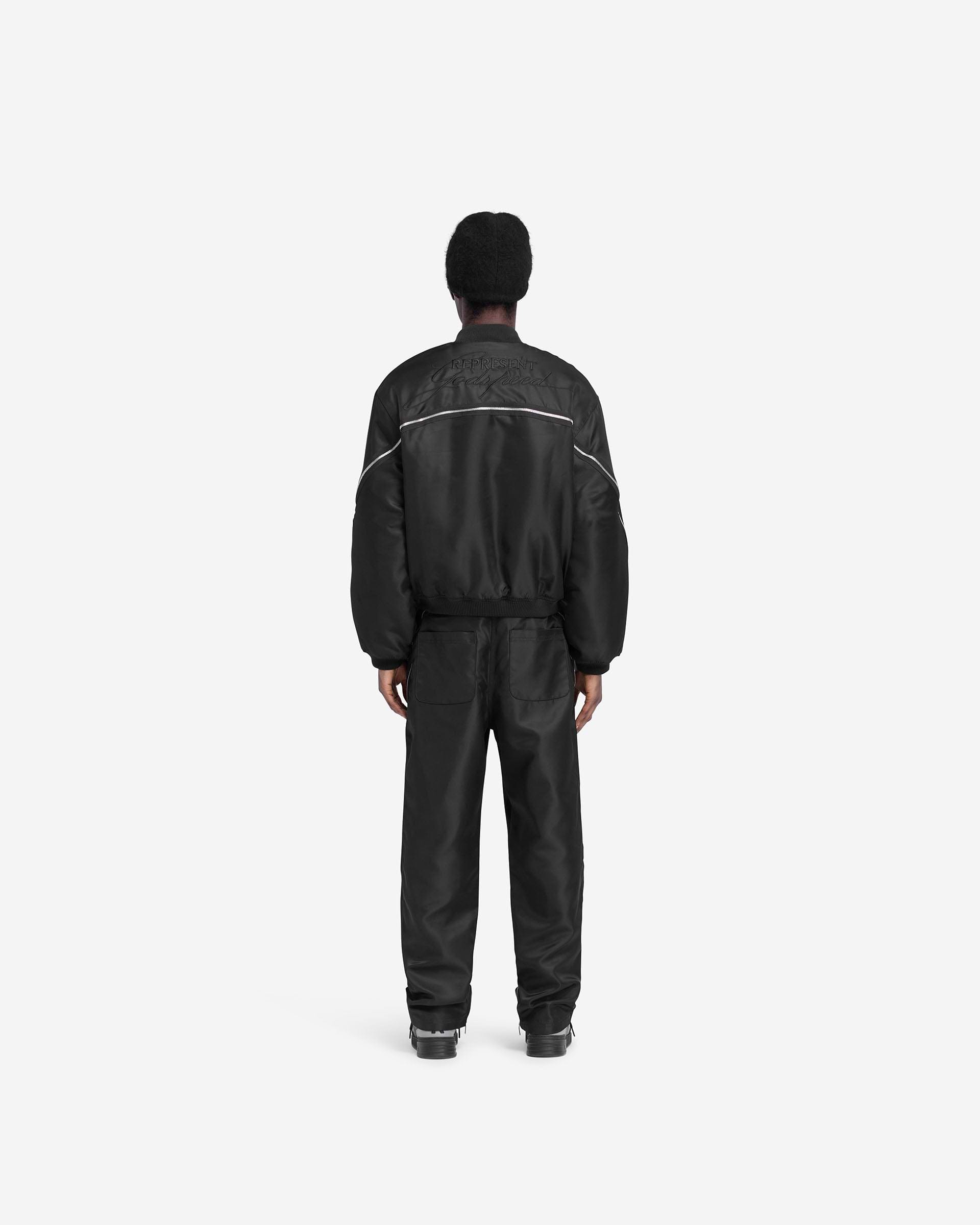 Zip Back Bomber Jacket - Noir Jet