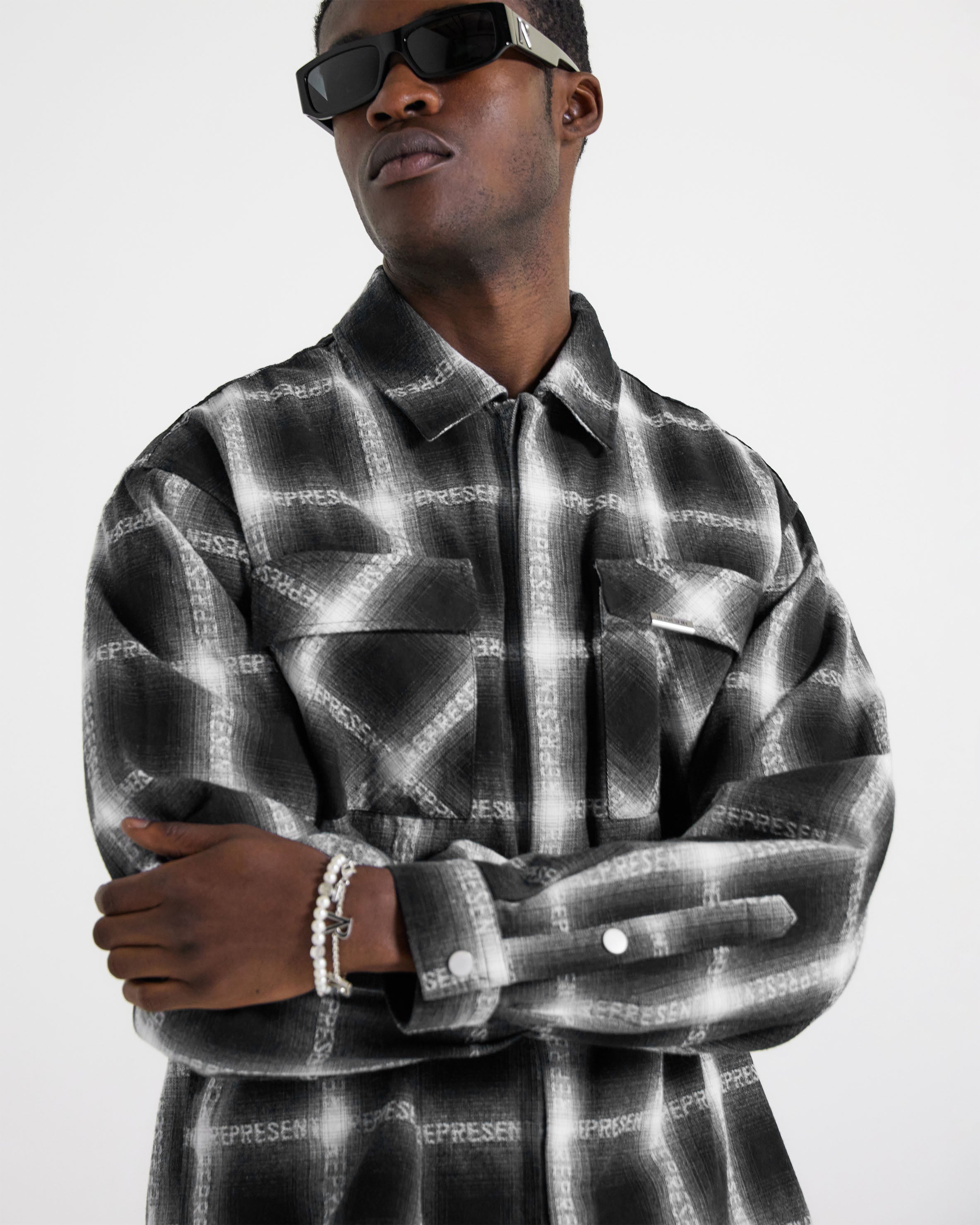 Logo Flannel Shirt - Schwarz