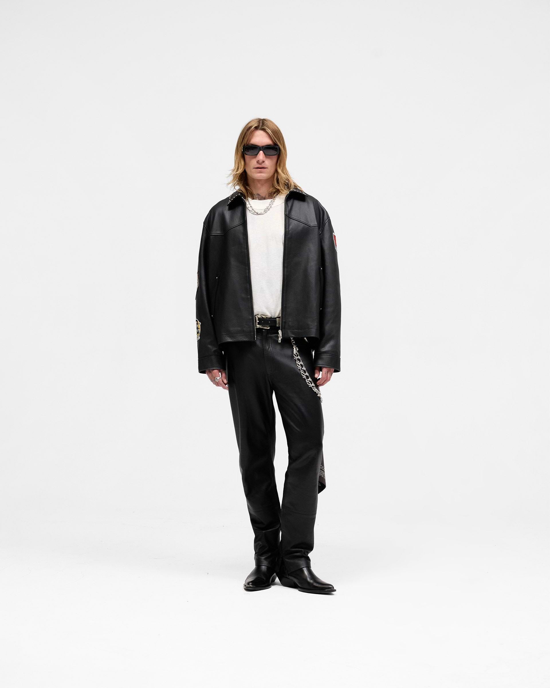 Represent X Iron Maiden Trooper Veste en Cuir - Noir Jais